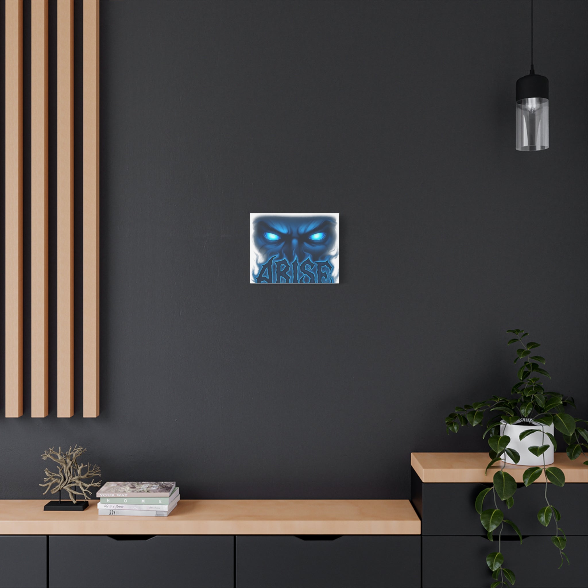 Arise Blue Demon Canvas Wall Art — Matte Stretched Horror Poster