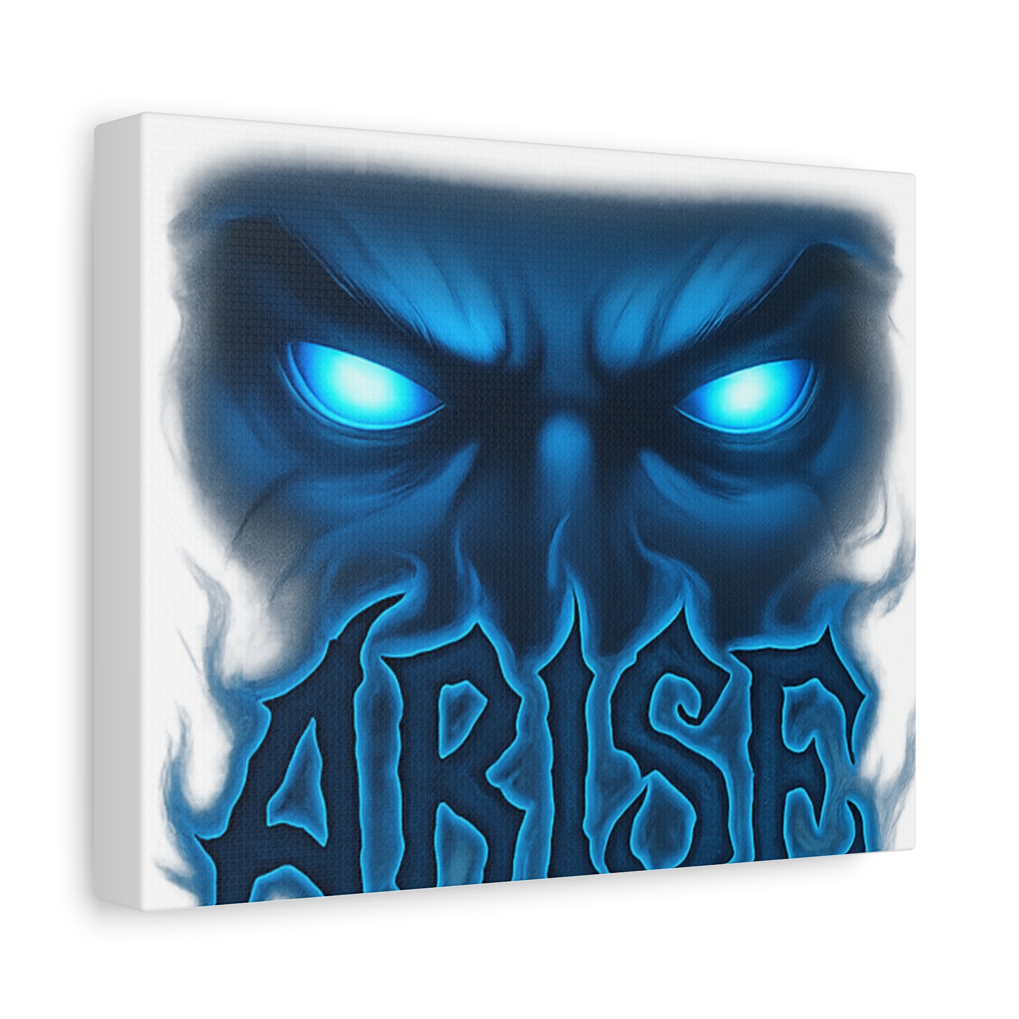 Arise Blue Demon Canvas Wall Art — Matte Stretched Horror Poster