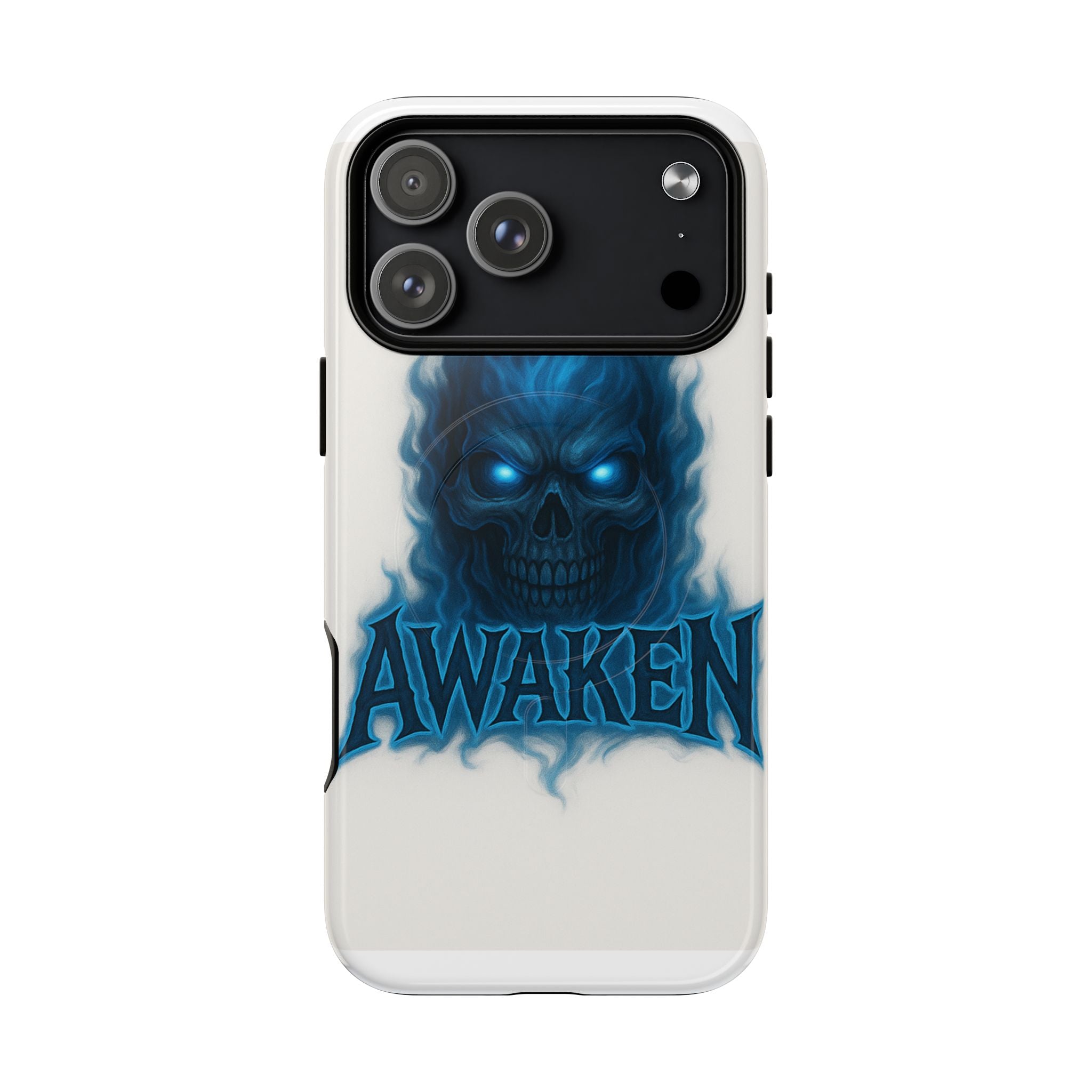 Awaken Blue Flame Skull Tough Magnetic Phone Case — Protective iPhone Cover