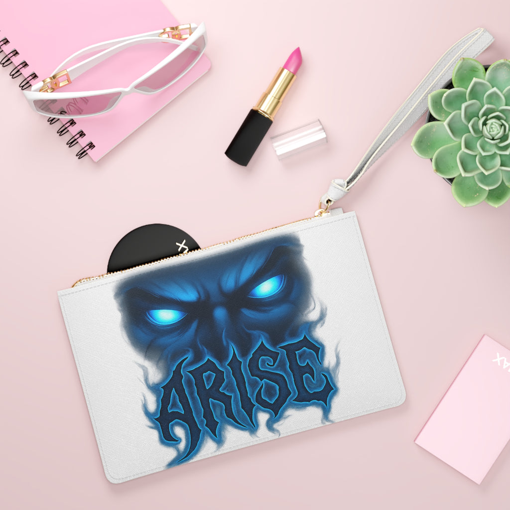 Arise Blue Demon Clutch Bag — Gothic Eyes Wristlet for Fans of Dark Aesthetic