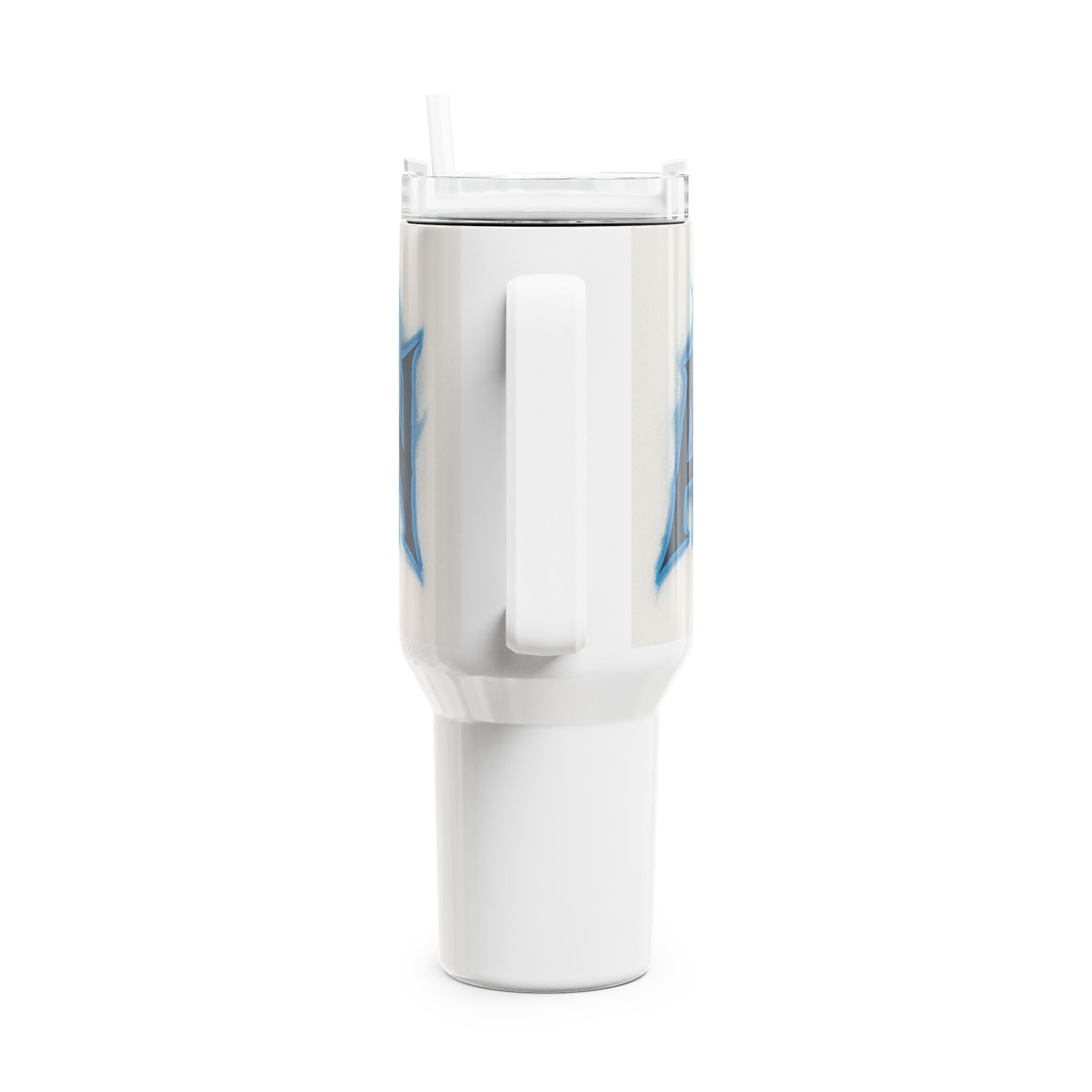 40oz Tumbler – 'Awake' Blue Skull Smoke Insulated Travel Mug