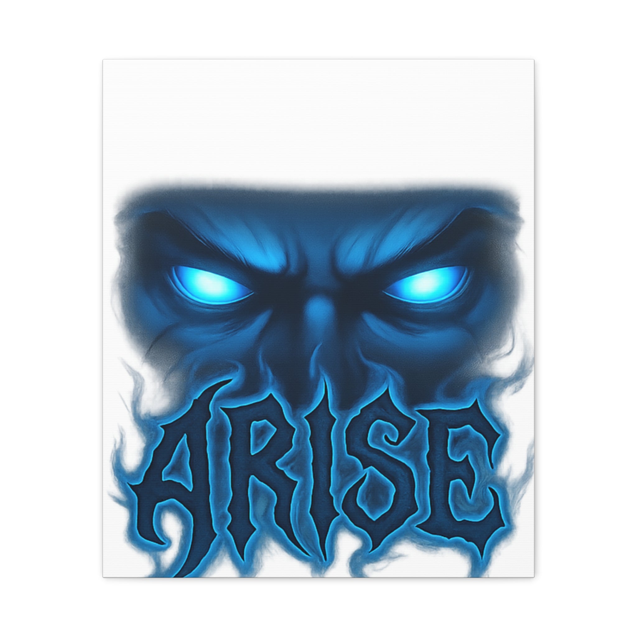 Arise Blue Demon Canvas Wall Art — Matte Stretched Horror Poster