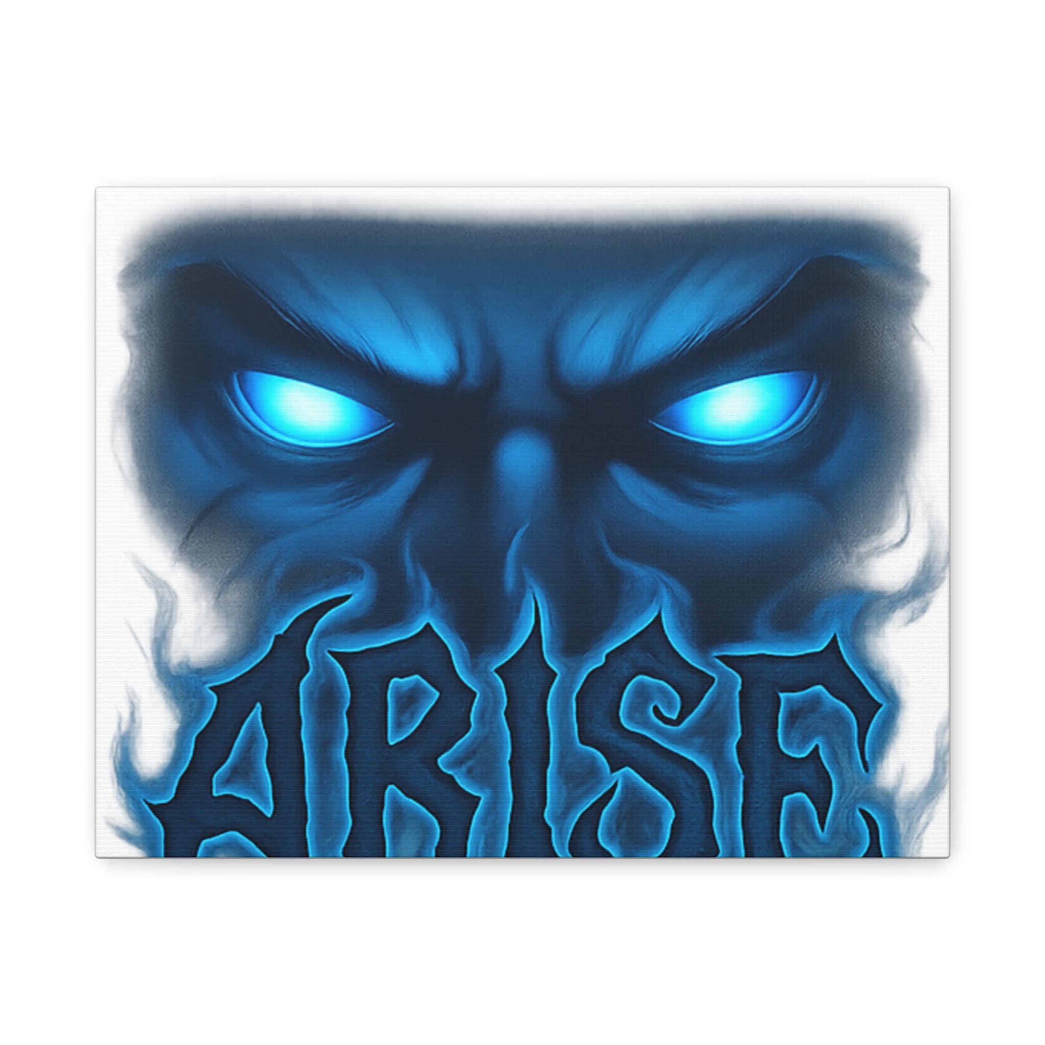 Arise Blue Demon Canvas Wall Art — Matte Stretched Horror Poster