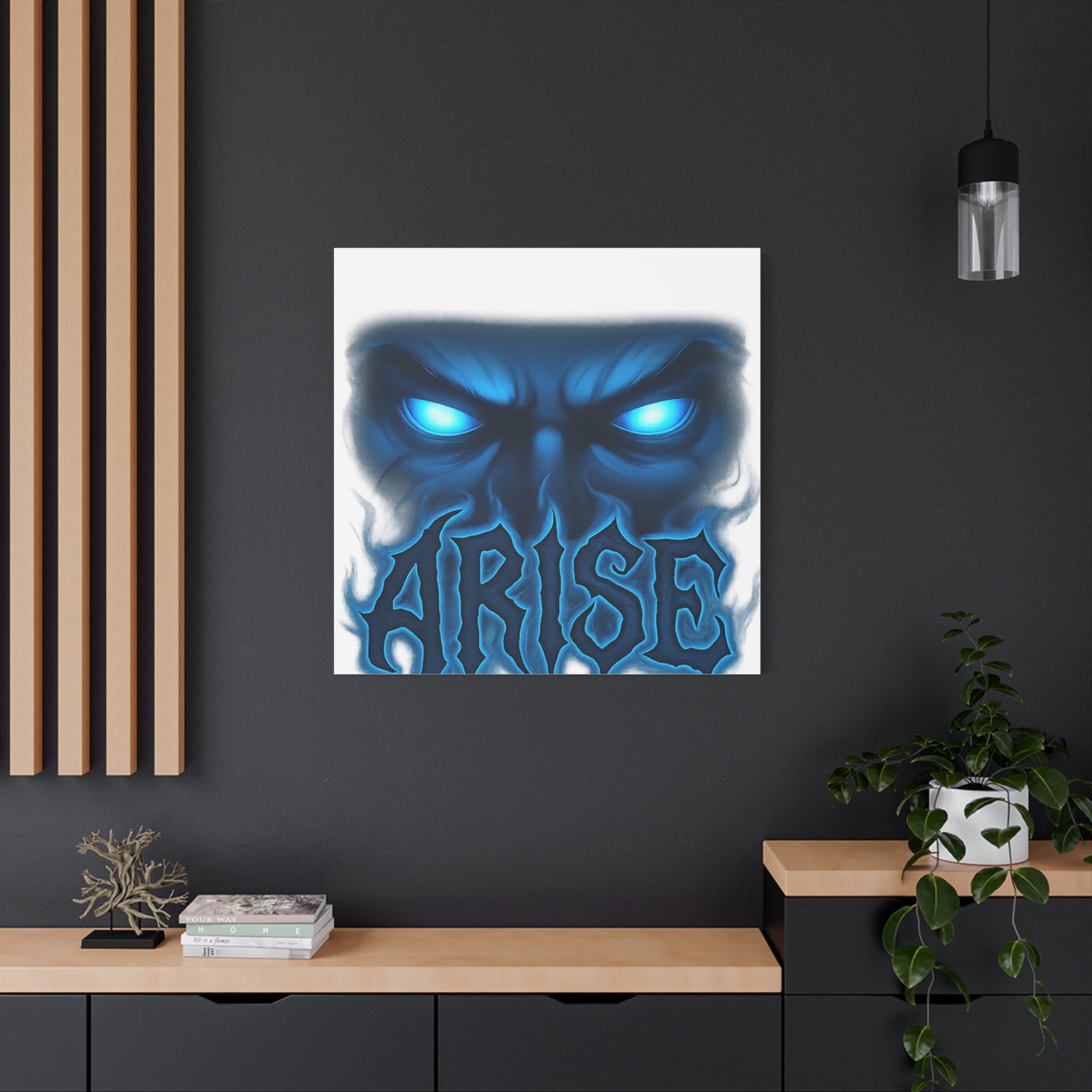 Arise Blue Demon Canvas Wall Art — Matte Stretched Horror Poster