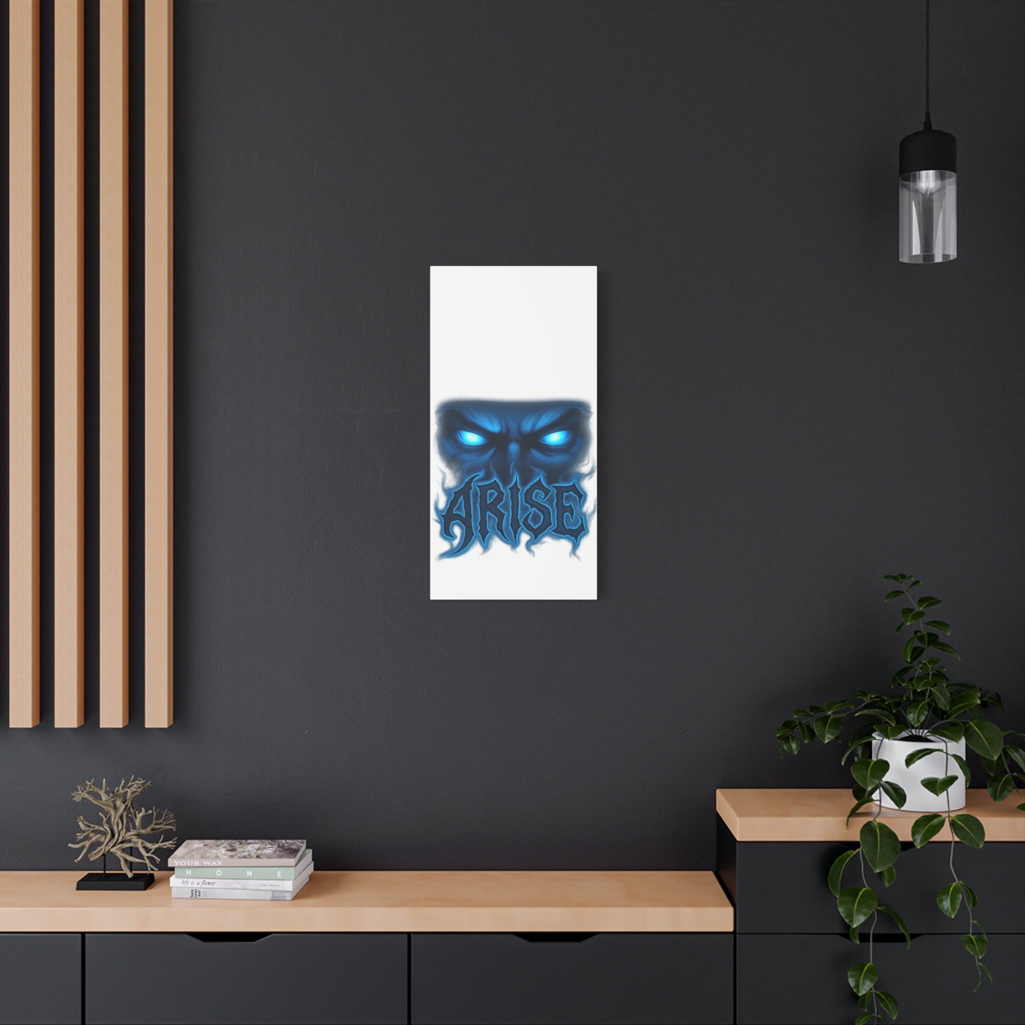 Arise Blue Demon Canvas Wall Art — Matte Stretched Horror Poster