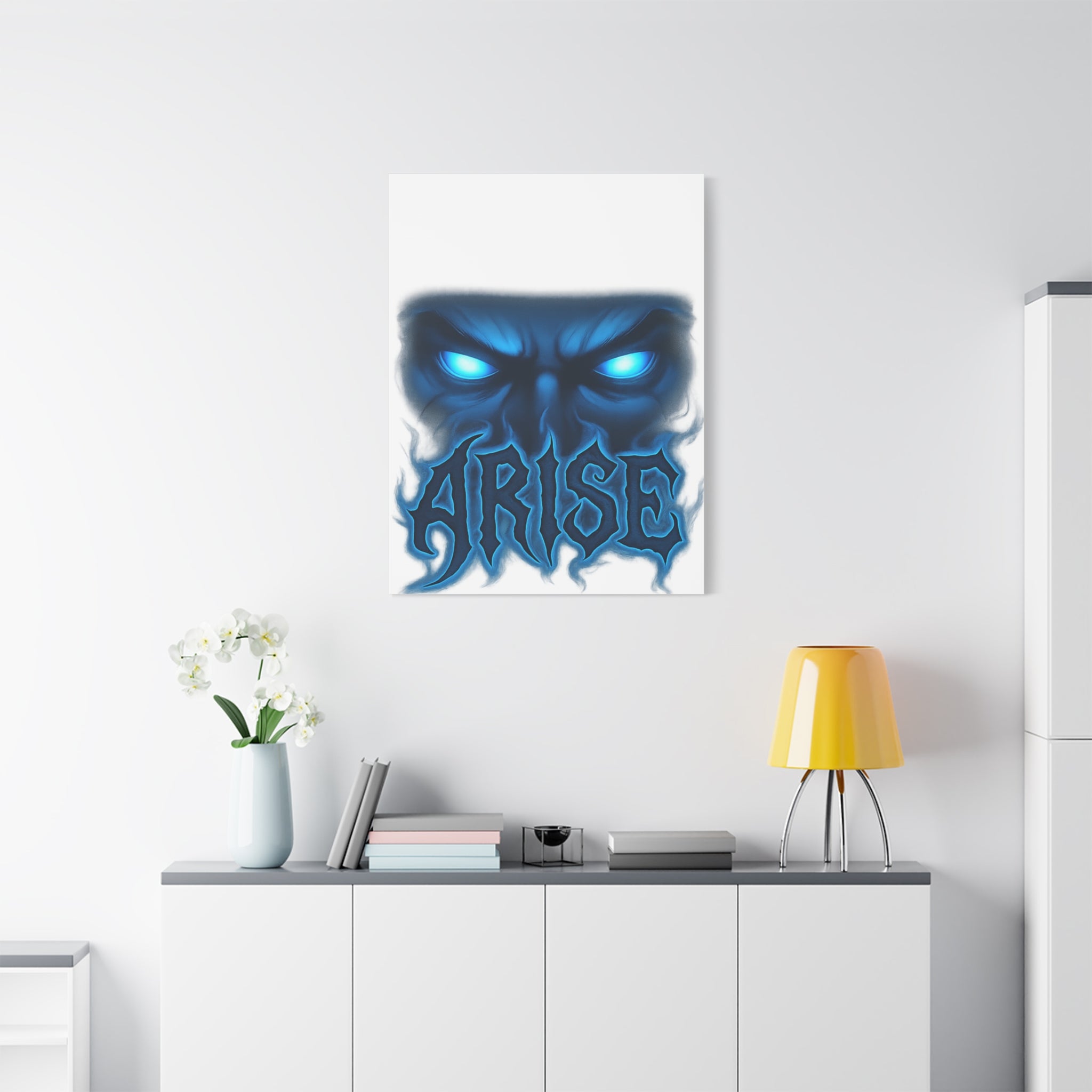 Arise Blue Demon Canvas Wall Art — Matte Stretched Horror Poster