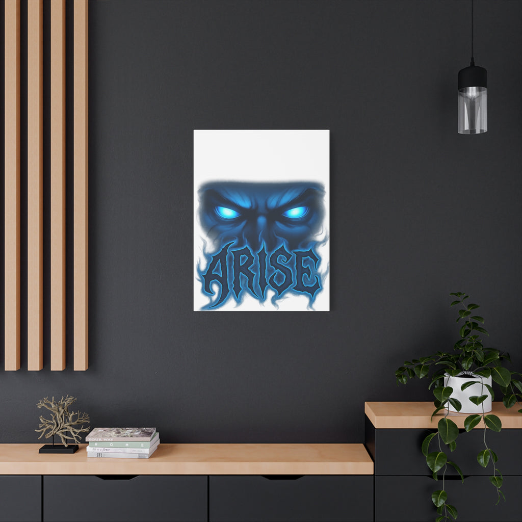 Arise Blue Demon Canvas Wall Art — Matte Stretched Horror Poster