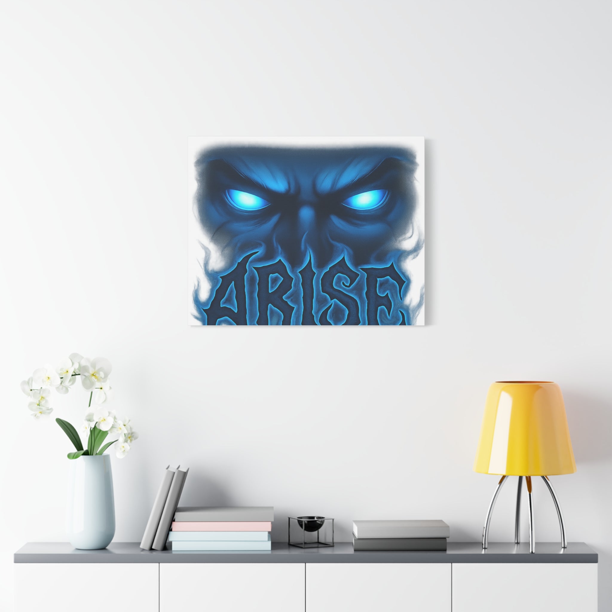 Arise Blue Demon Canvas Wall Art — Matte Stretched Horror Poster