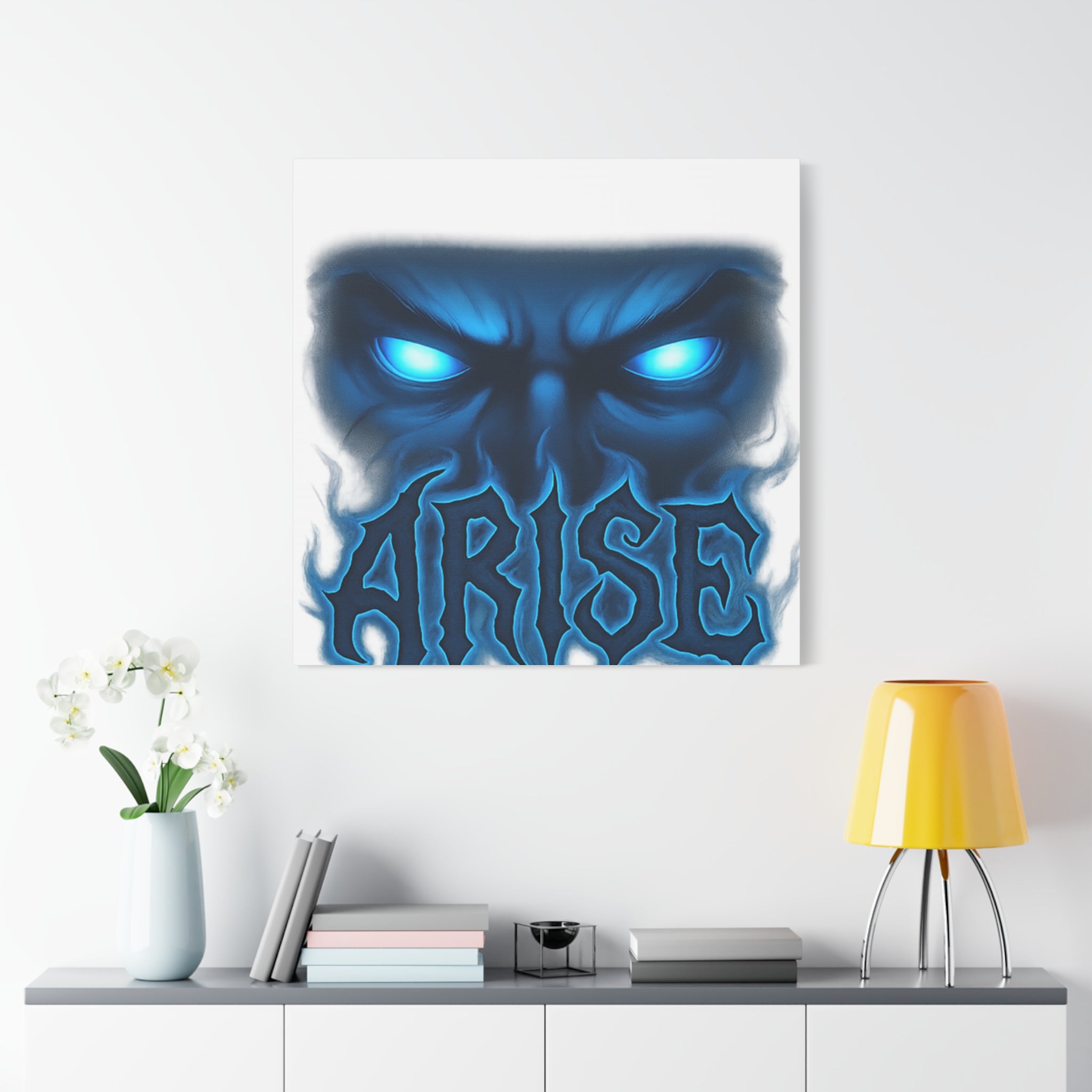 Arise Blue Demon Canvas Wall Art — Matte Stretched Horror Poster