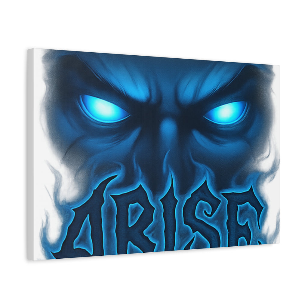 Arise Blue Demon Canvas Wall Art — Matte Stretched Horror Poster