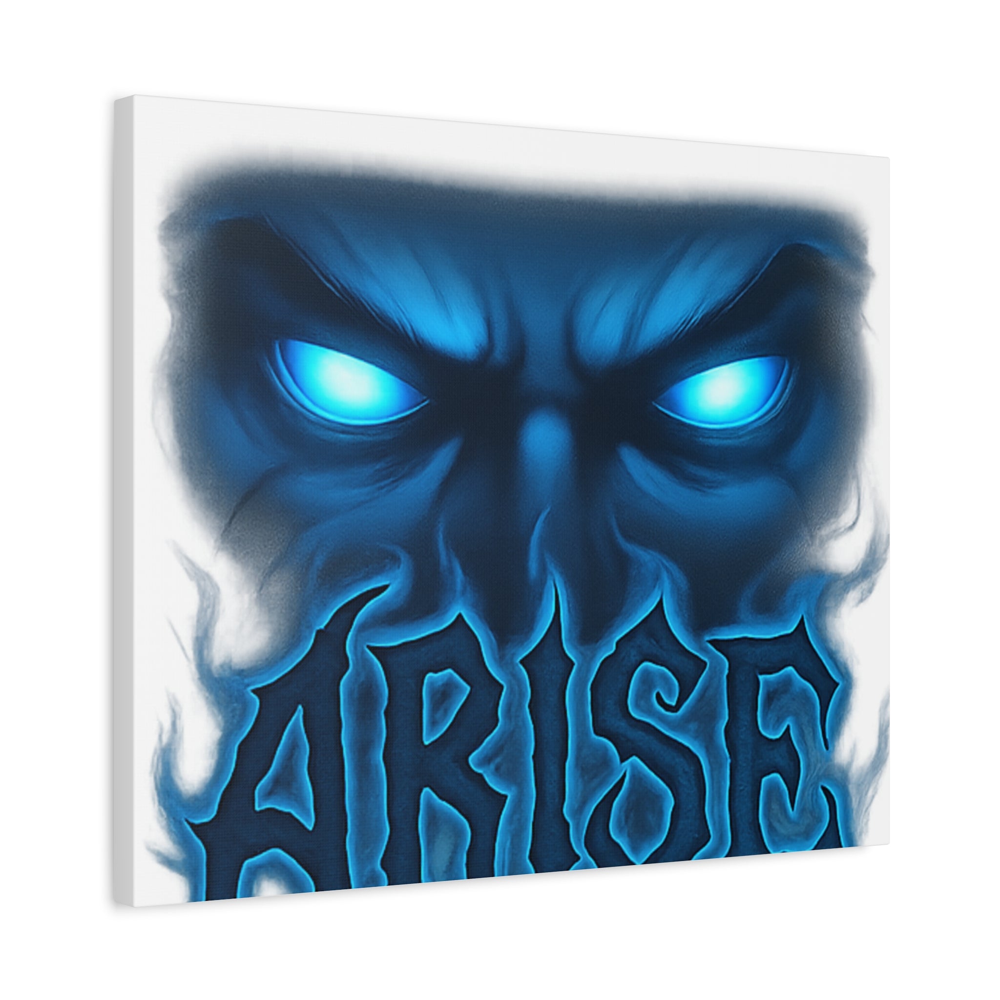 Arise Blue Demon Canvas Wall Art — Matte Stretched Horror Poster