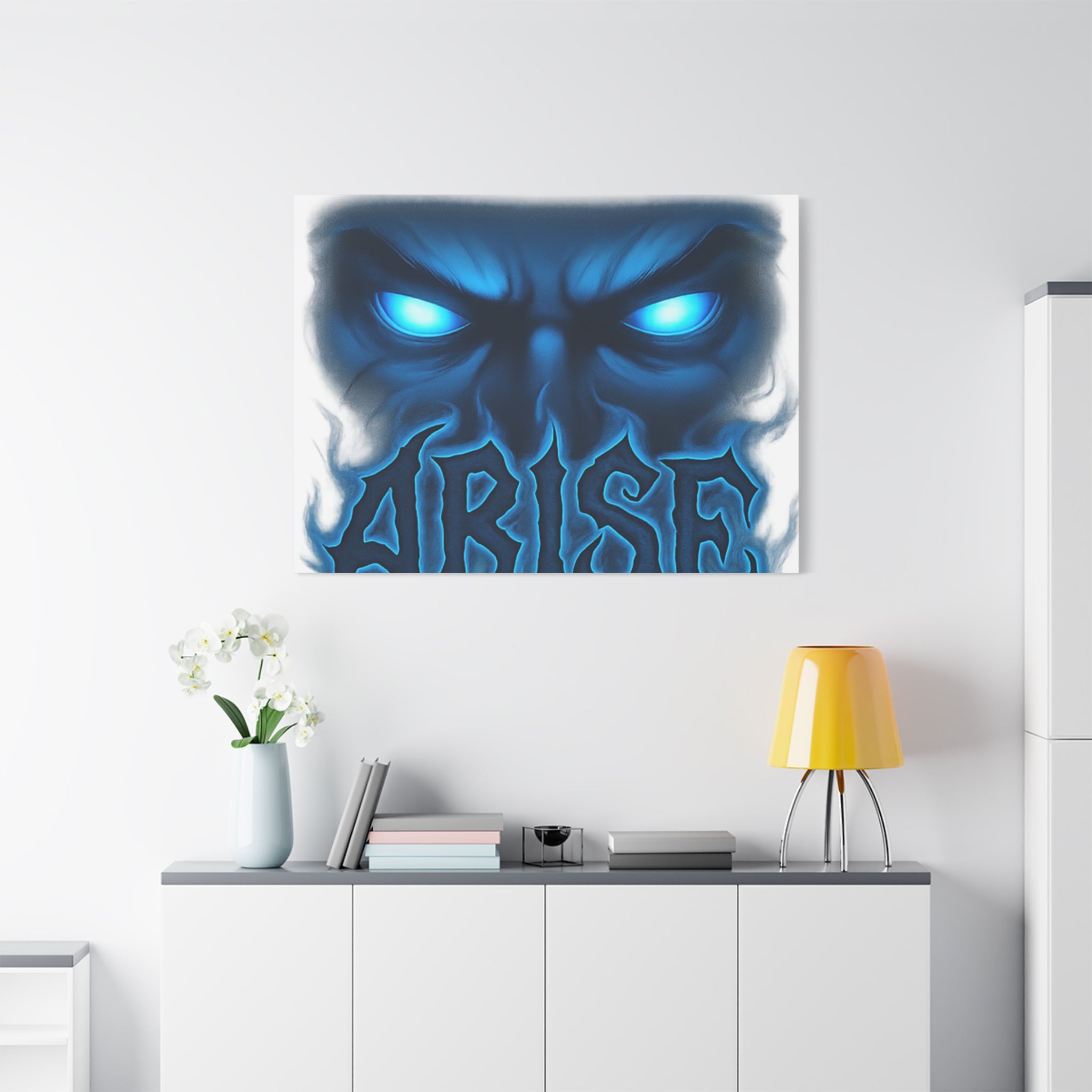 Arise Blue Demon Canvas Wall Art — Matte Stretched Horror Poster
