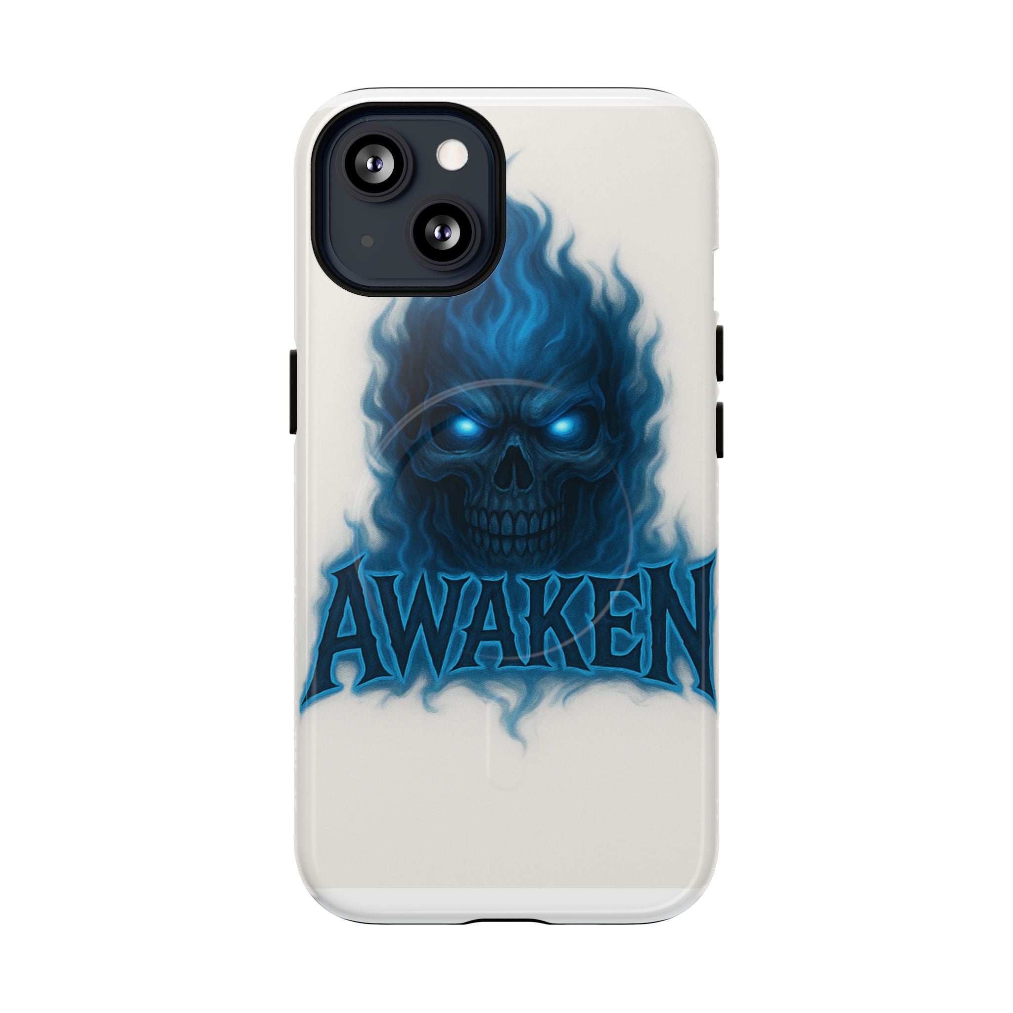 Awaken Blue Flame Skull Tough Magnetic Phone Case — Protective iPhone Cover