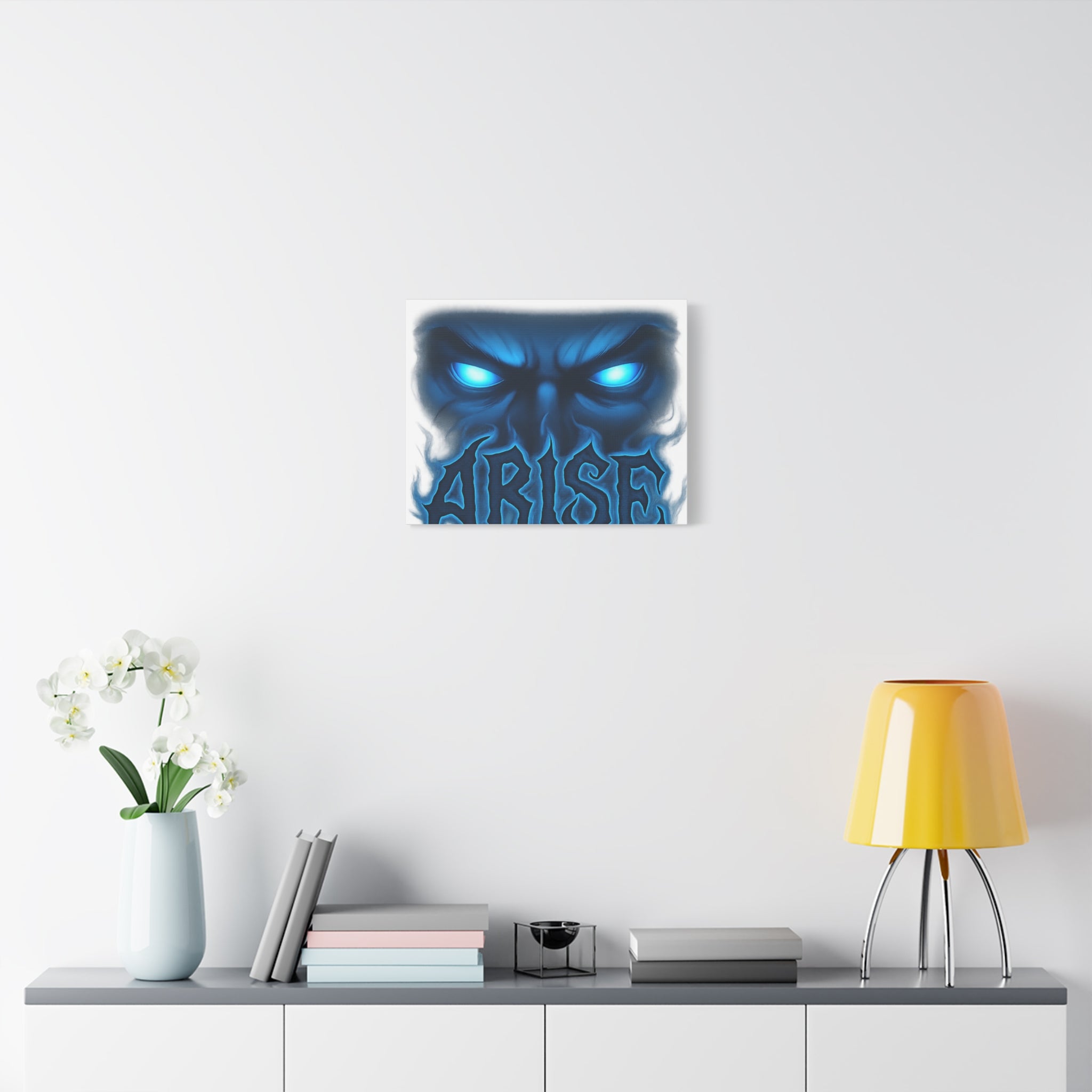 Arise Blue Demon Canvas Wall Art — Matte Stretched Horror Poster