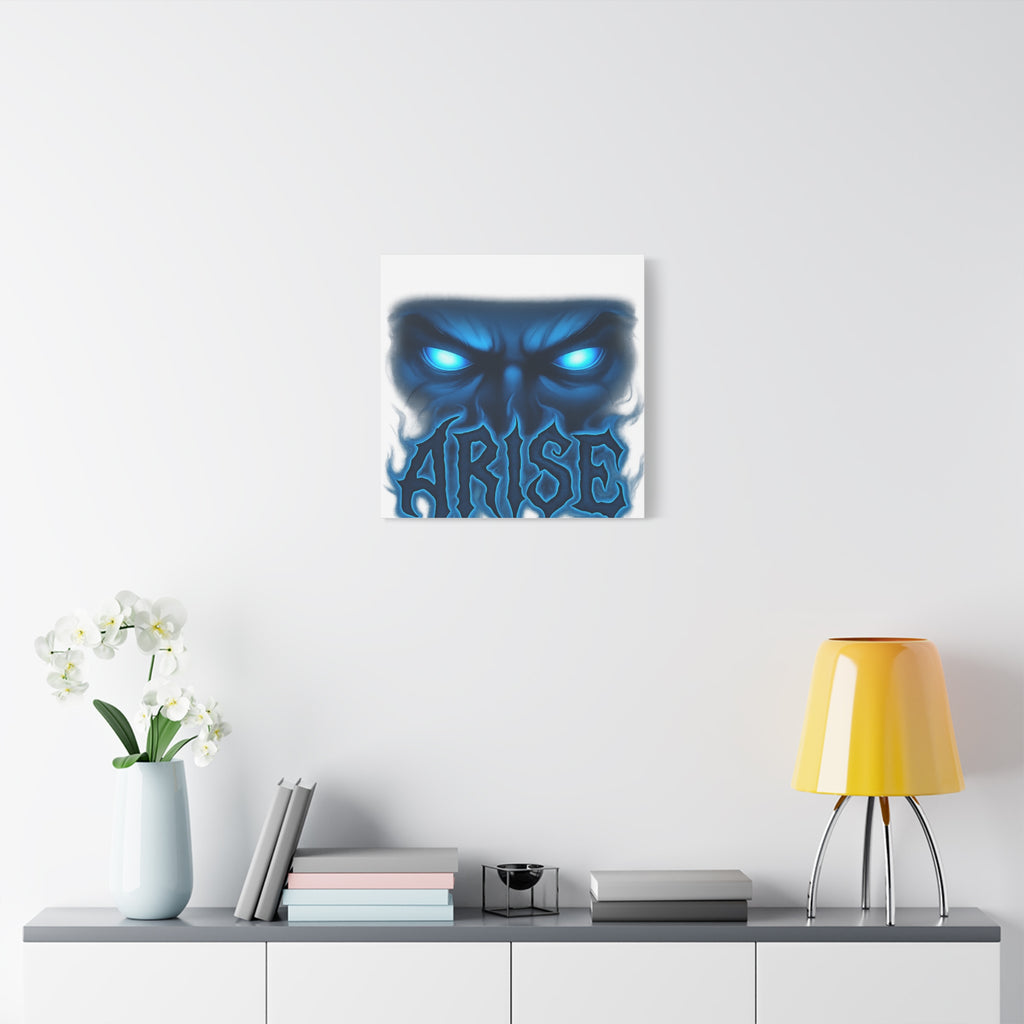 Arise Blue Demon Canvas Wall Art — Matte Stretched Horror Poster
