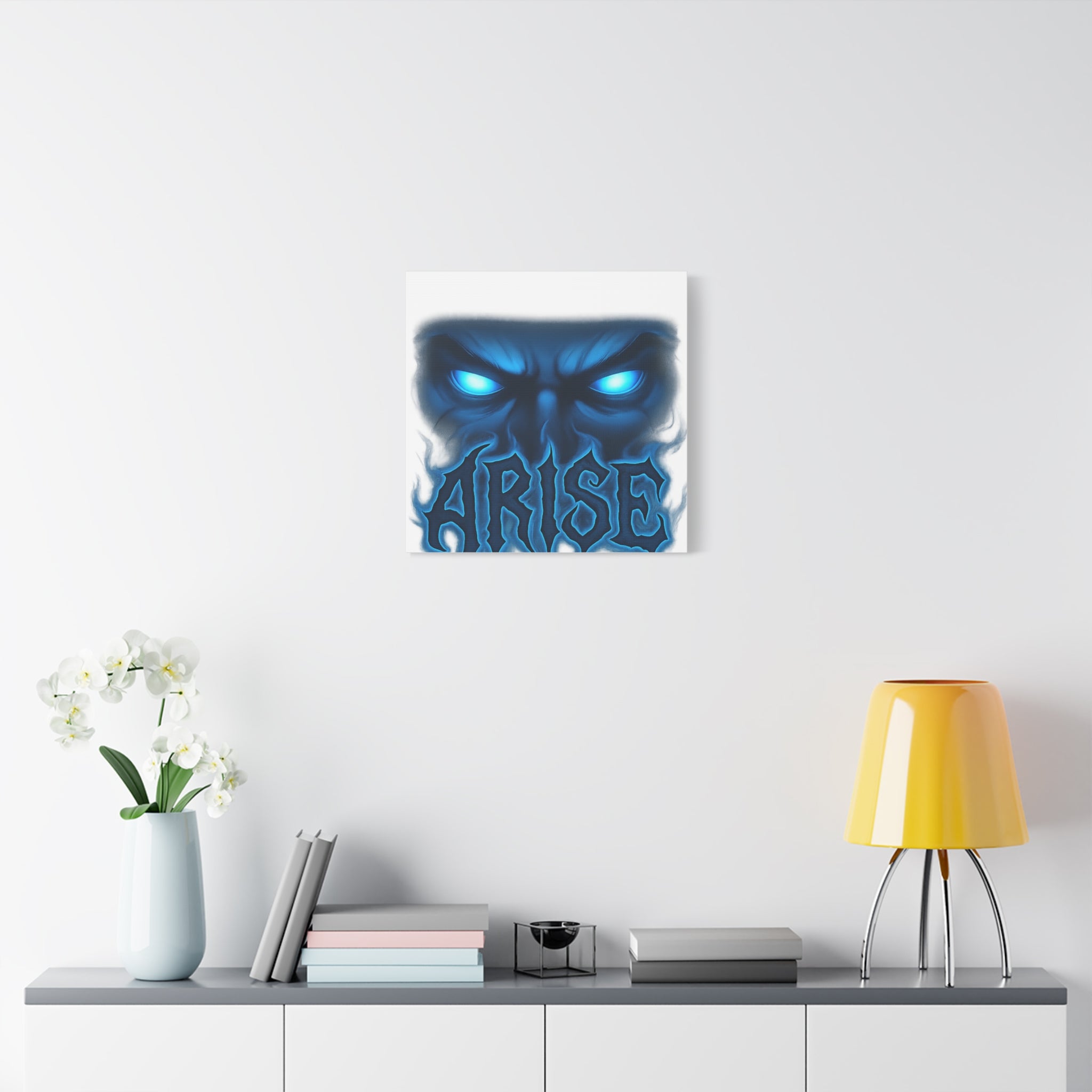 Arise Blue Demon Canvas Wall Art — Matte Stretched Horror Poster