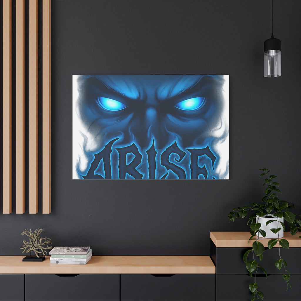 Arise Blue Demon Canvas Wall Art — Matte Stretched Horror Poster