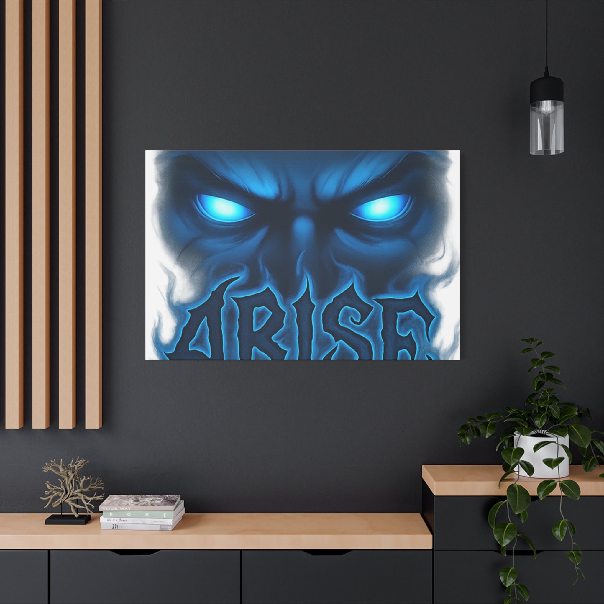 Arise Blue Demon Canvas Wall Art — Matte Stretched Horror Poster