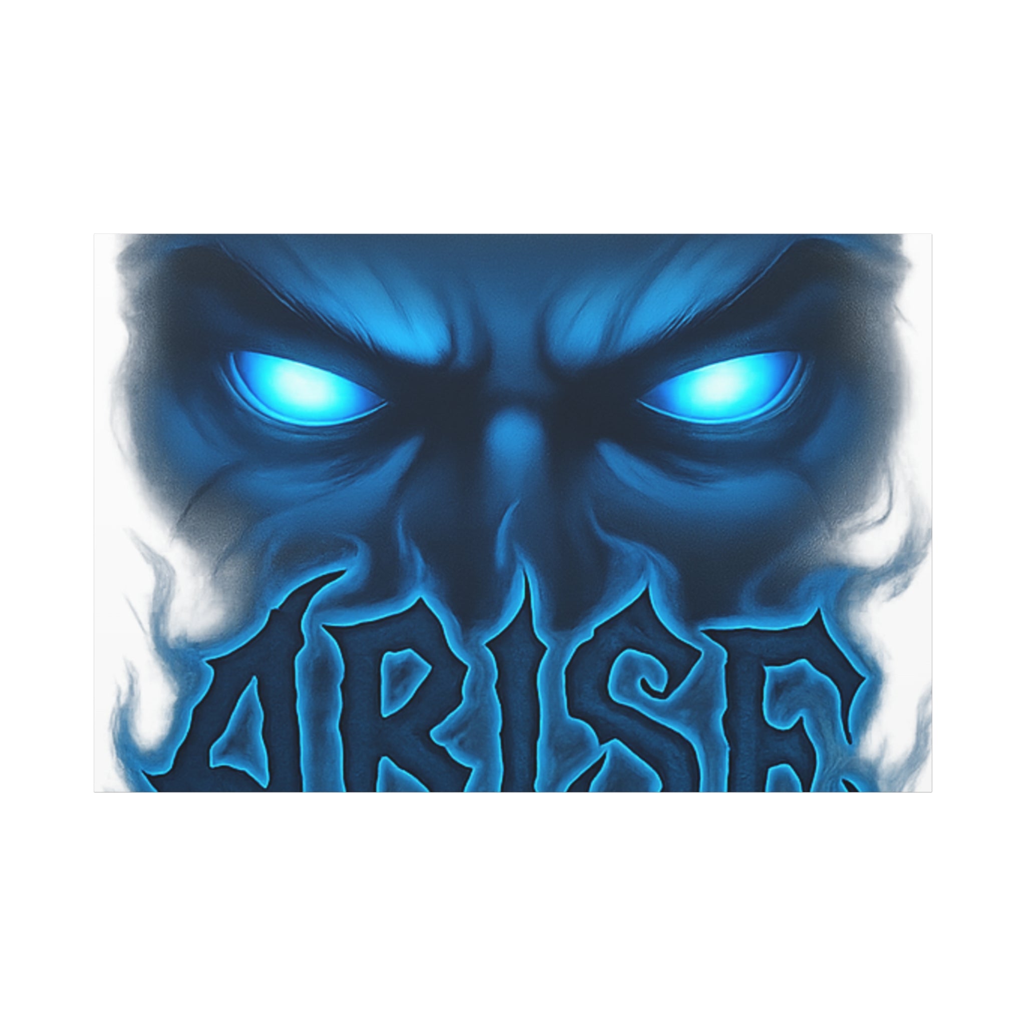 Arise Blue Demon Canvas Wall Art — Matte Stretched Horror Poster