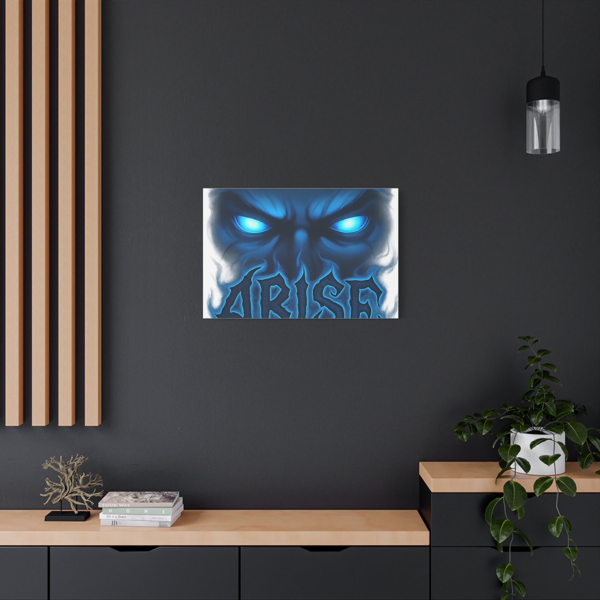 Arise Blue Demon Canvas Wall Art — Matte Stretched Horror Poster