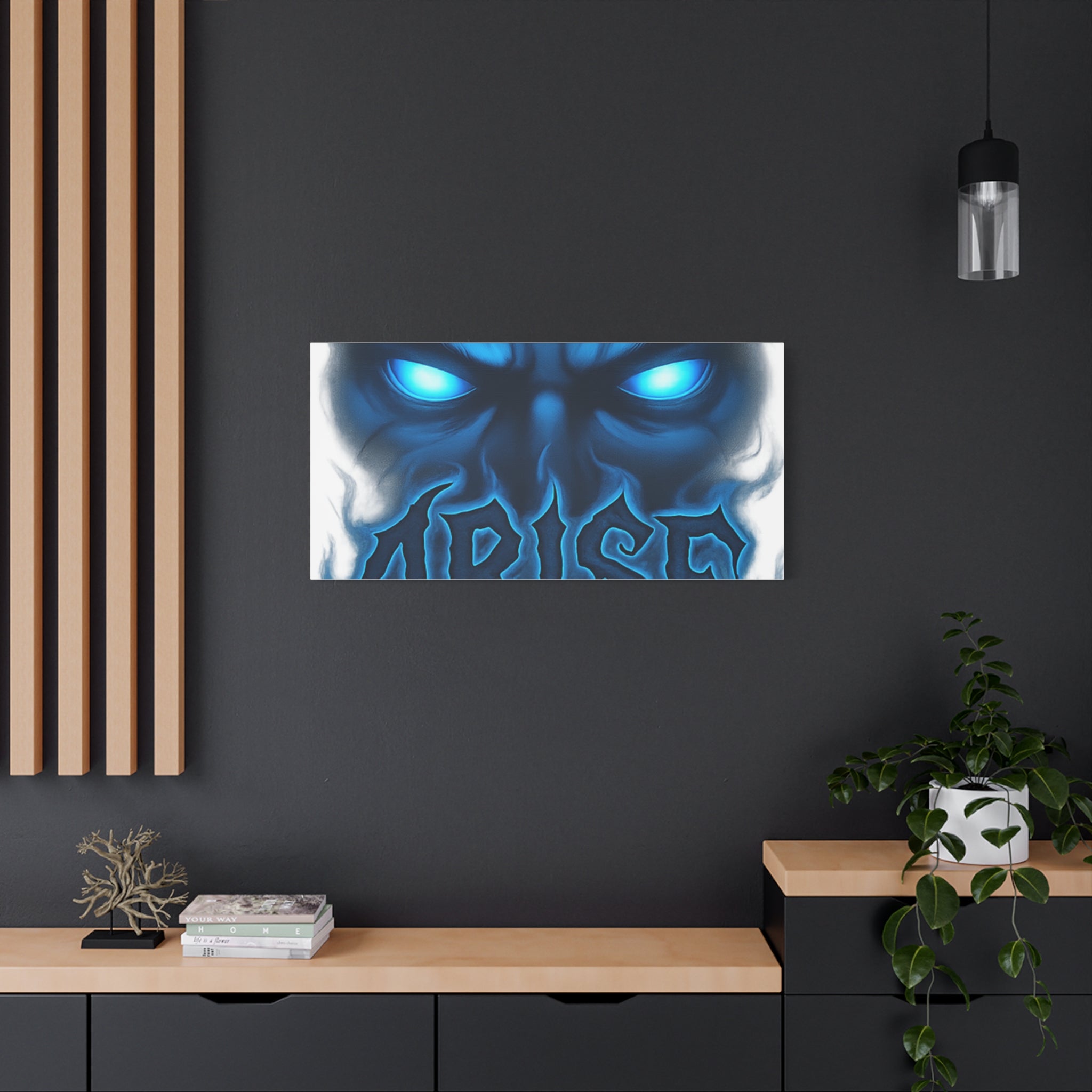 Arise Blue Demon Canvas Wall Art — Matte Stretched Horror Poster