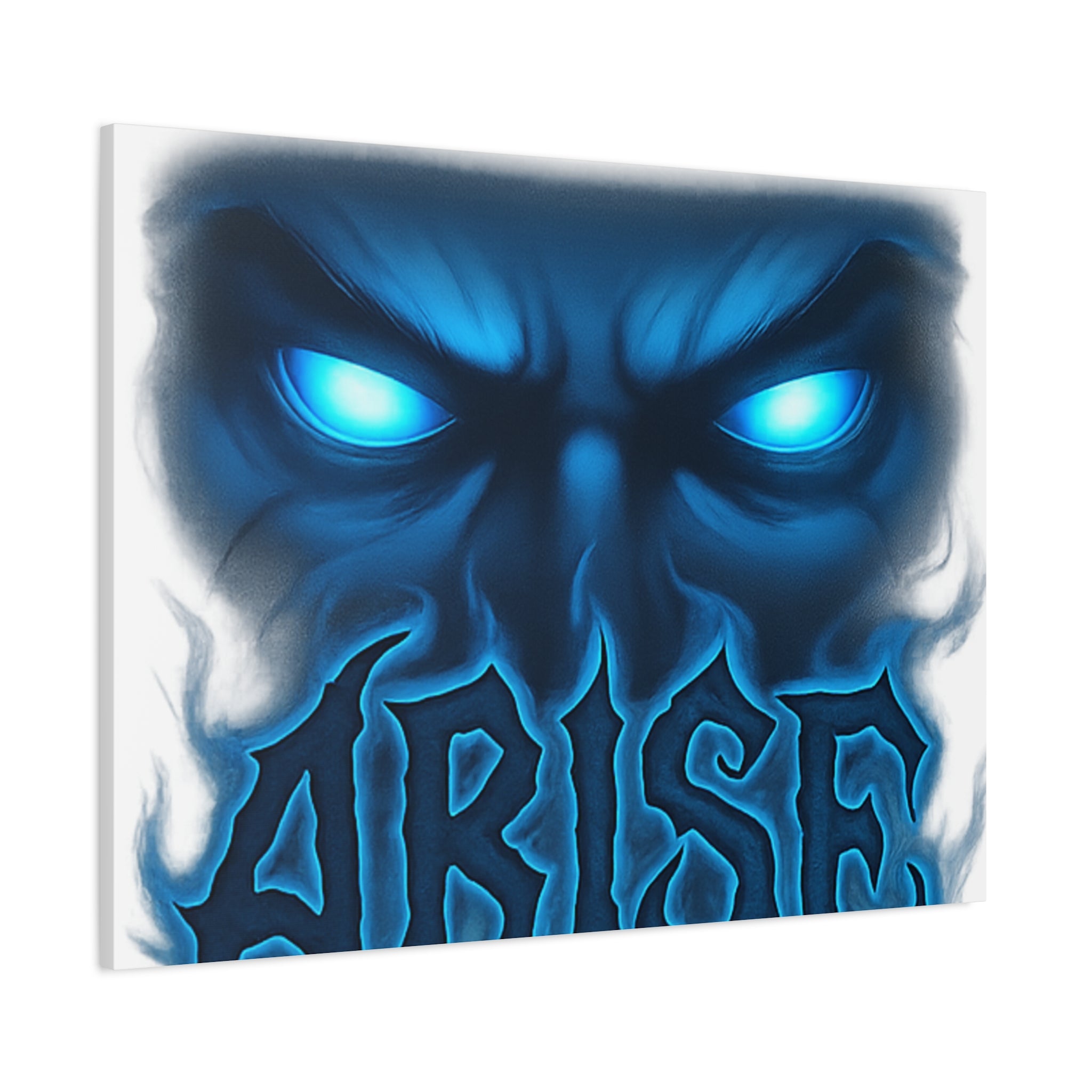 Arise Blue Demon Canvas Wall Art — Matte Stretched Horror Poster