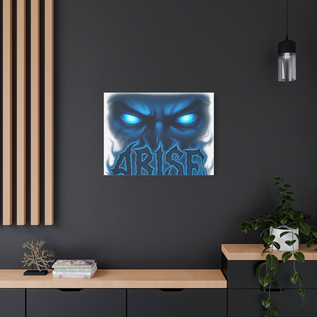 Arise Blue Demon Canvas Wall Art — Matte Stretched Horror Poster