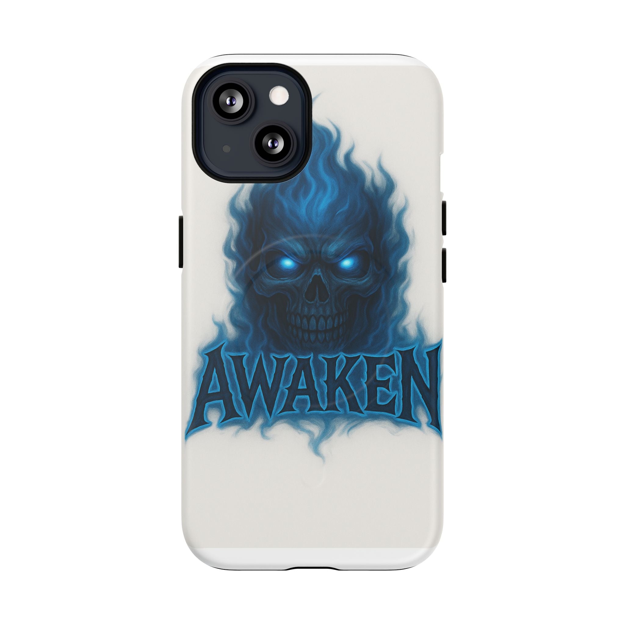 Awaken Blue Flame Skull Tough Magnetic Phone Case — Protective iPhone Cover
