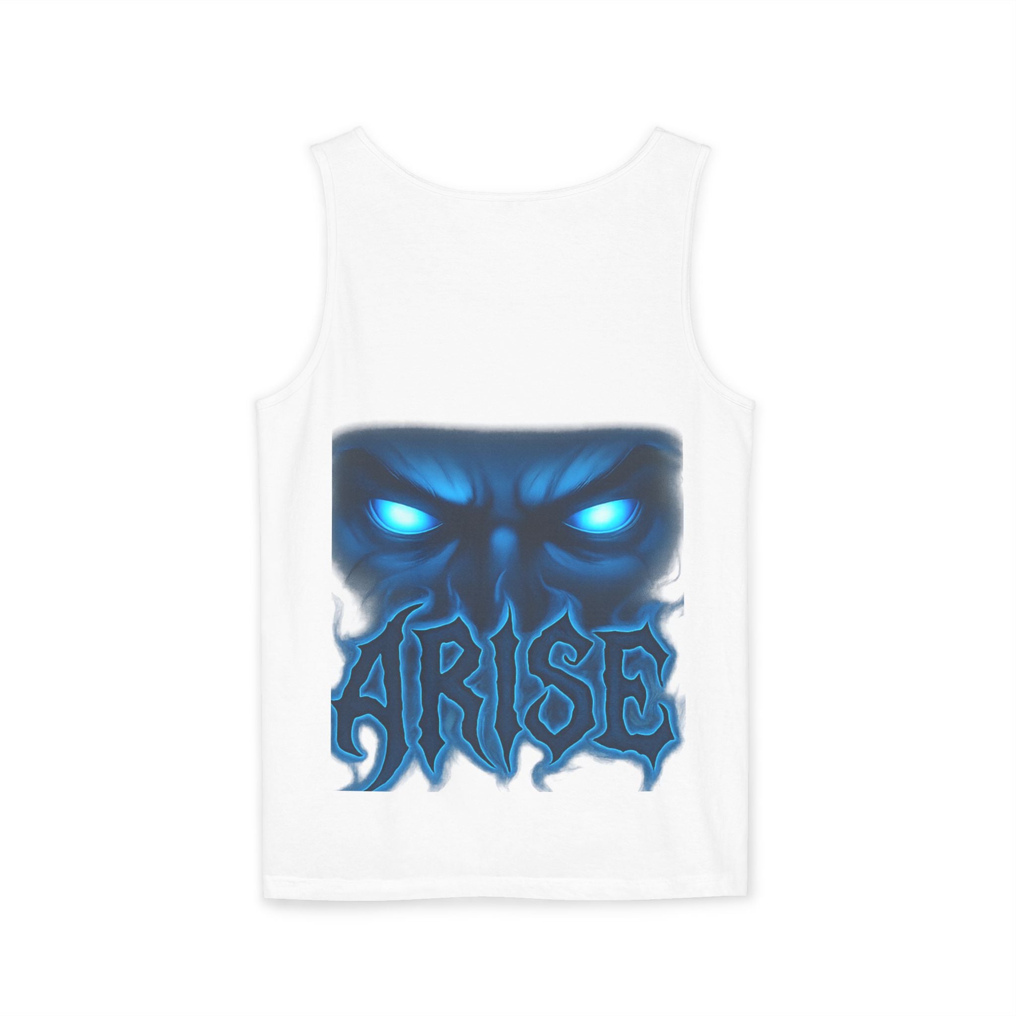 Arise Blue Demon Tank Top — Glowing Eyes Graphic Sleeveless Tee