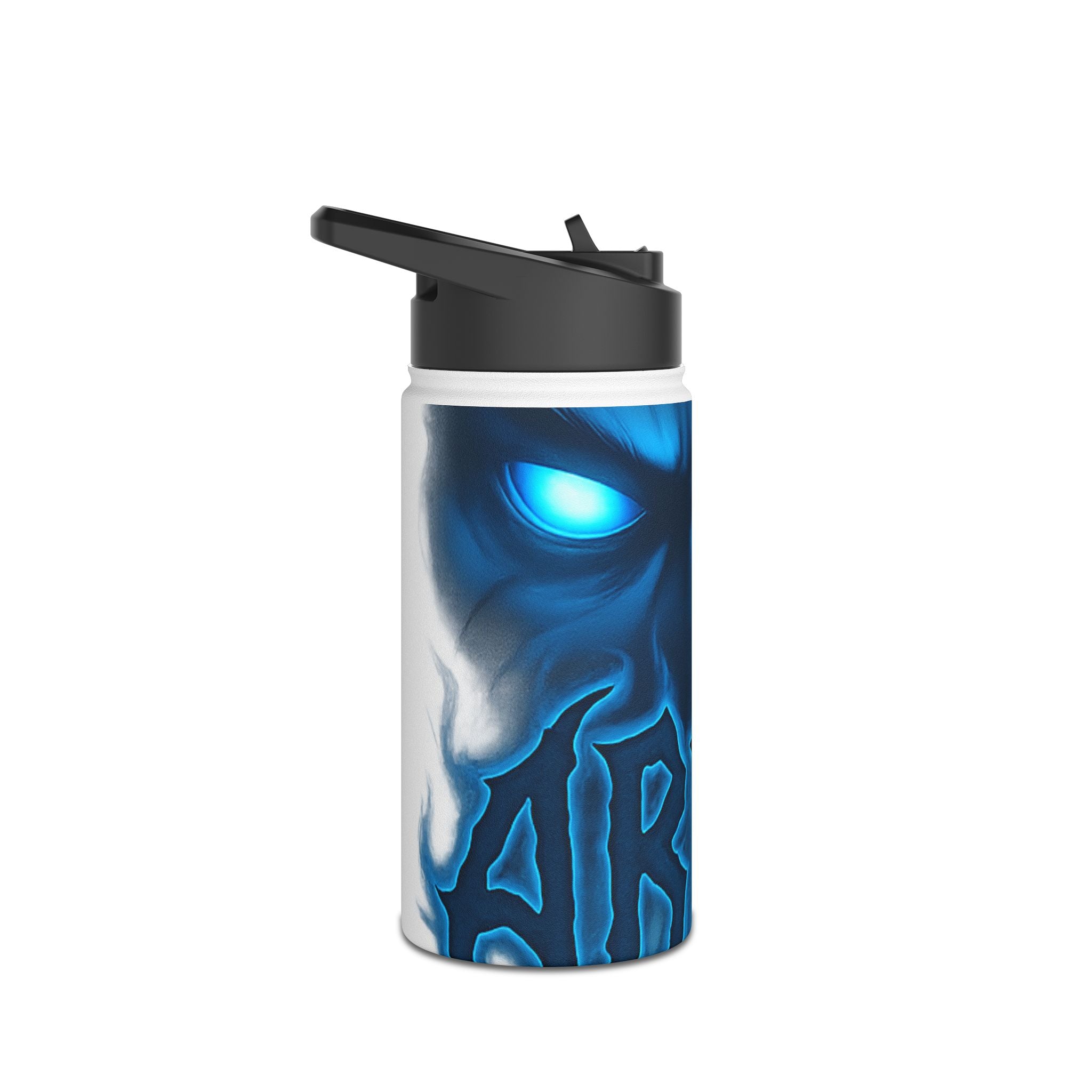 Blue Flame Stainless Steel Water Bottle — Abstract Fiery Graphic