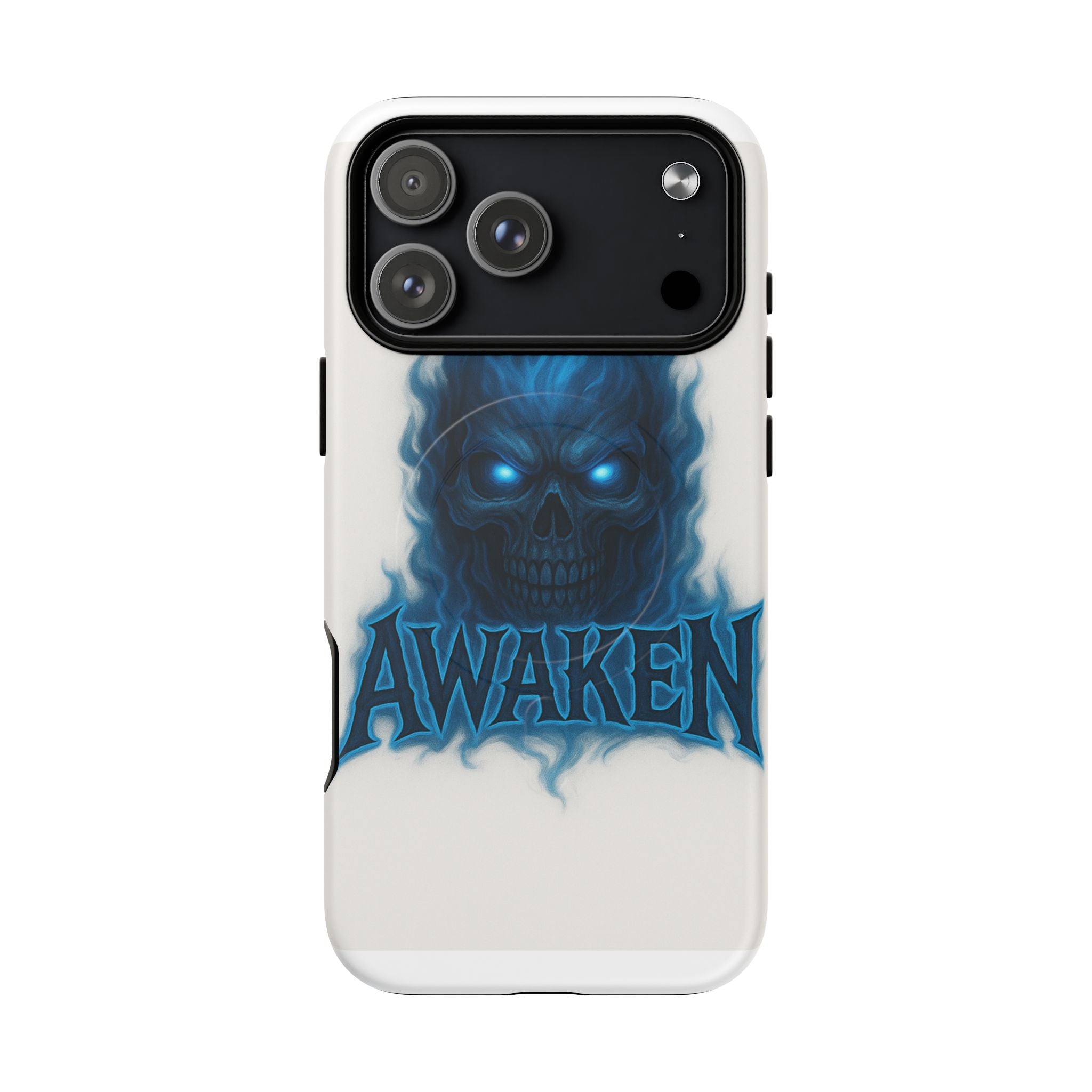 Awaken Blue Flame Skull Tough Magnetic Phone Case — Protective iPhone Cover