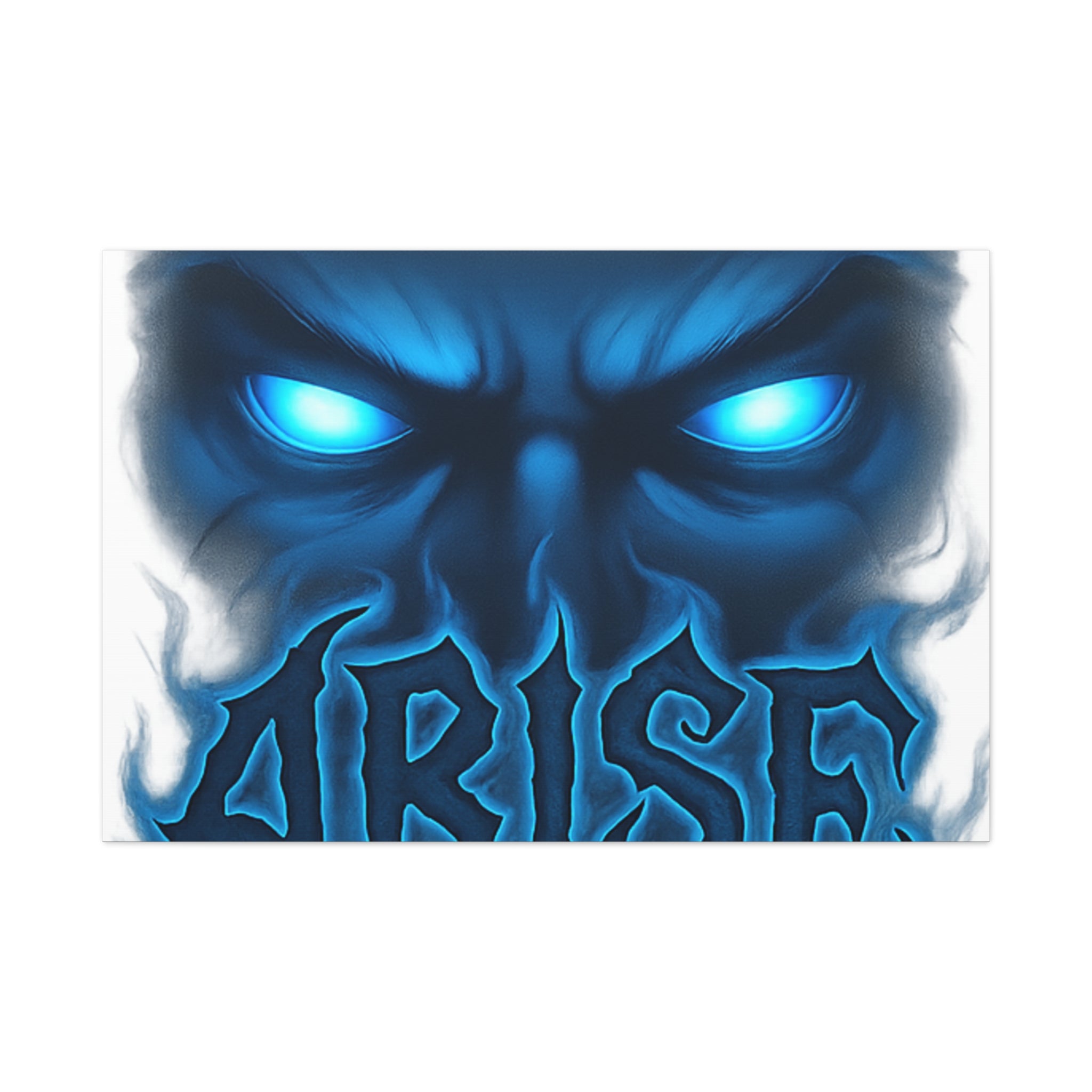 Arise Blue Demon Canvas Wall Art — Matte Stretched Horror Poster