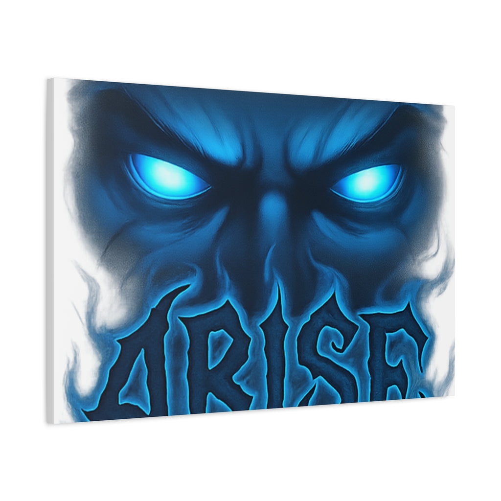 Arise Blue Demon Canvas Wall Art — Matte Stretched Horror Poster