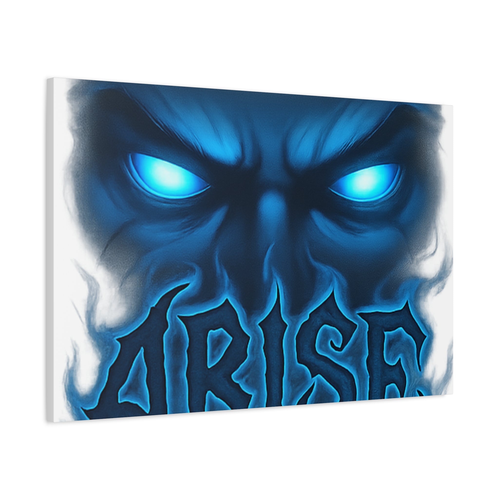 Arise Blue Demon Canvas Wall Art — Matte Stretched Horror Poster