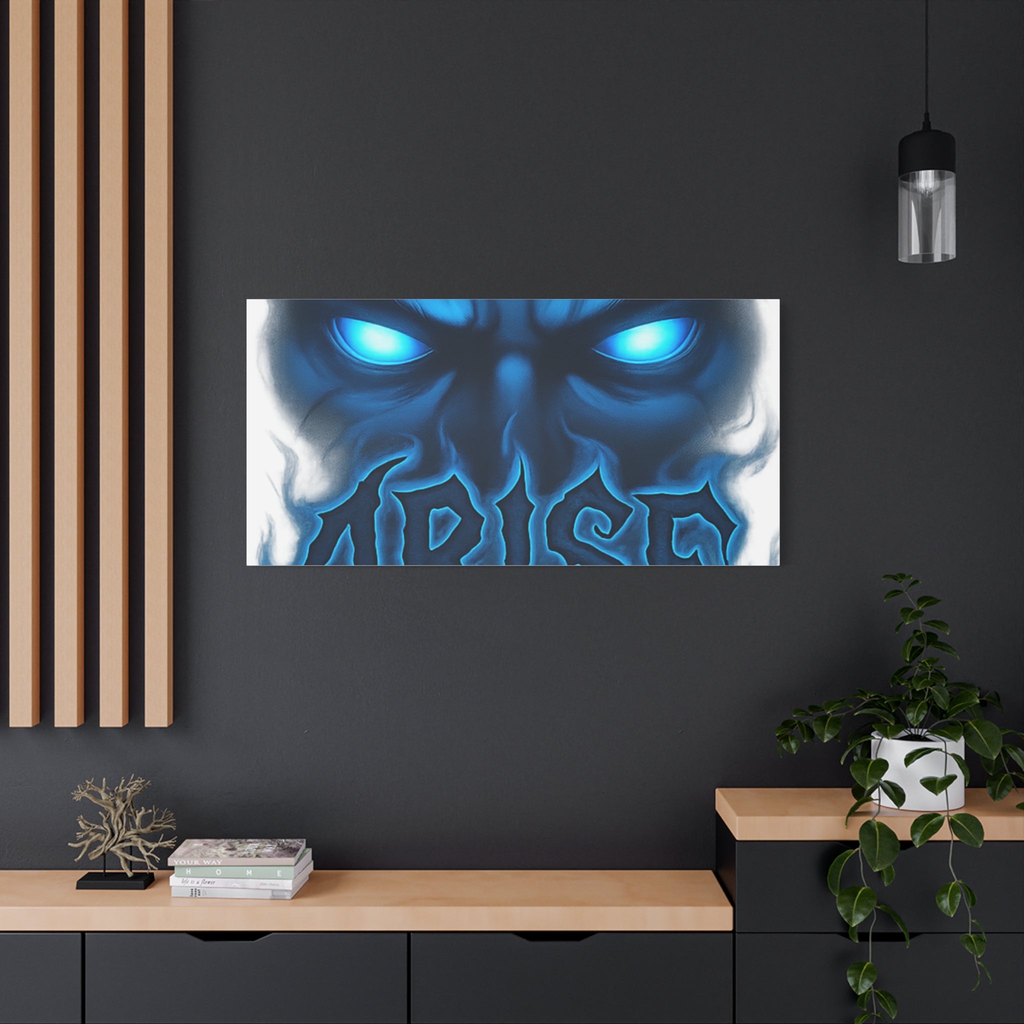 Arise Blue Demon Canvas Wall Art — Matte Stretched Horror Poster