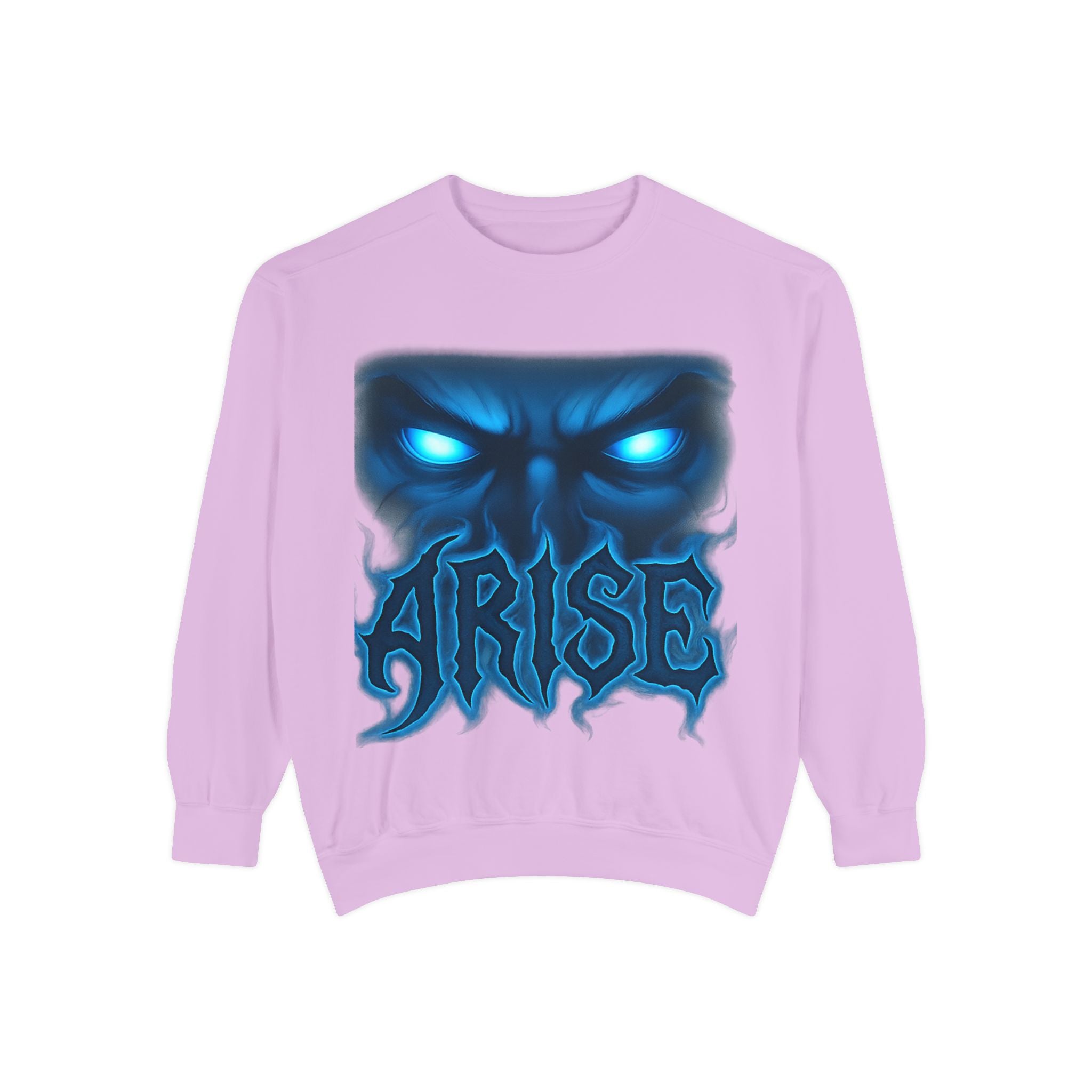 Arise Awake Blue Flame Skull Sweatshirt — Gothic Streetwear Crewneck