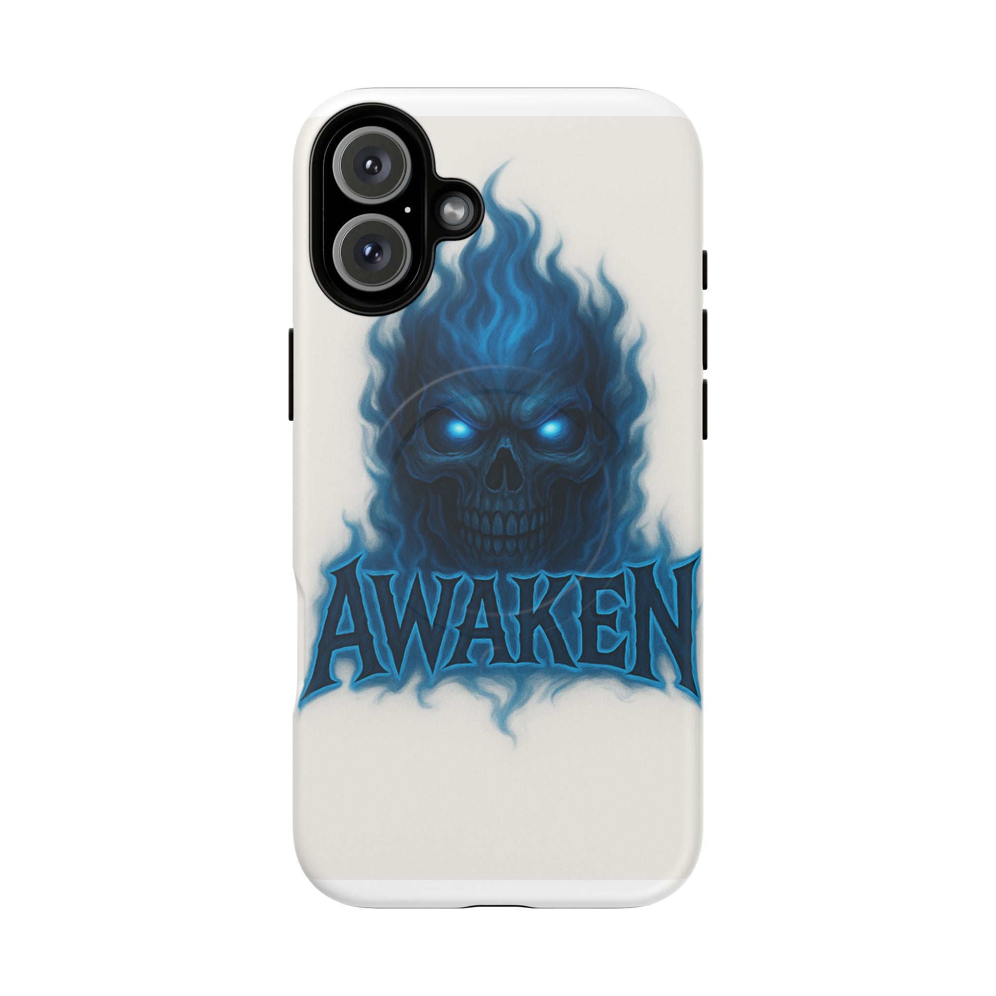 Awaken Blue Flame Skull Tough Magnetic Phone Case — Protective iPhone Cover
