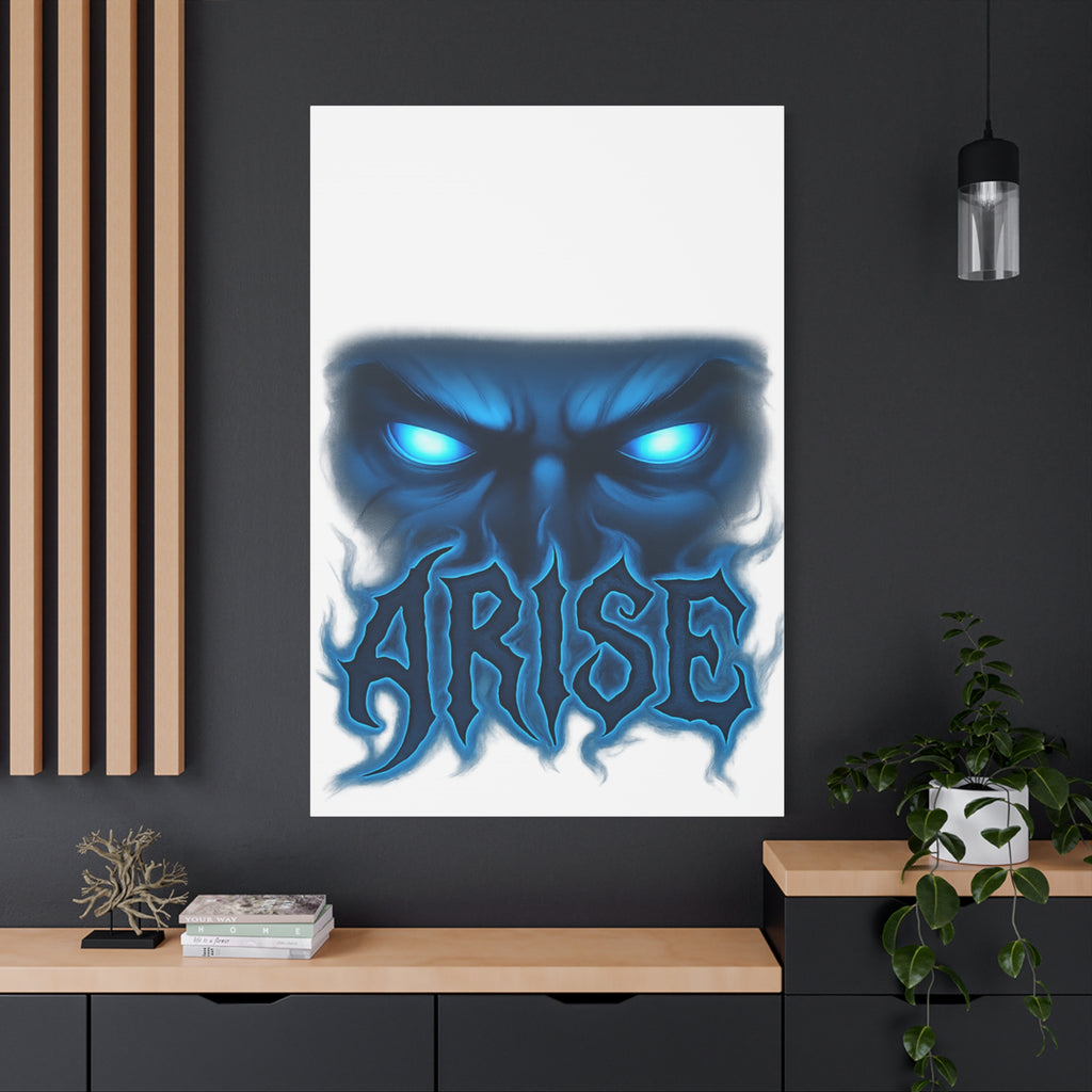 Arise Blue Demon Canvas Wall Art — Matte Stretched Horror Poster