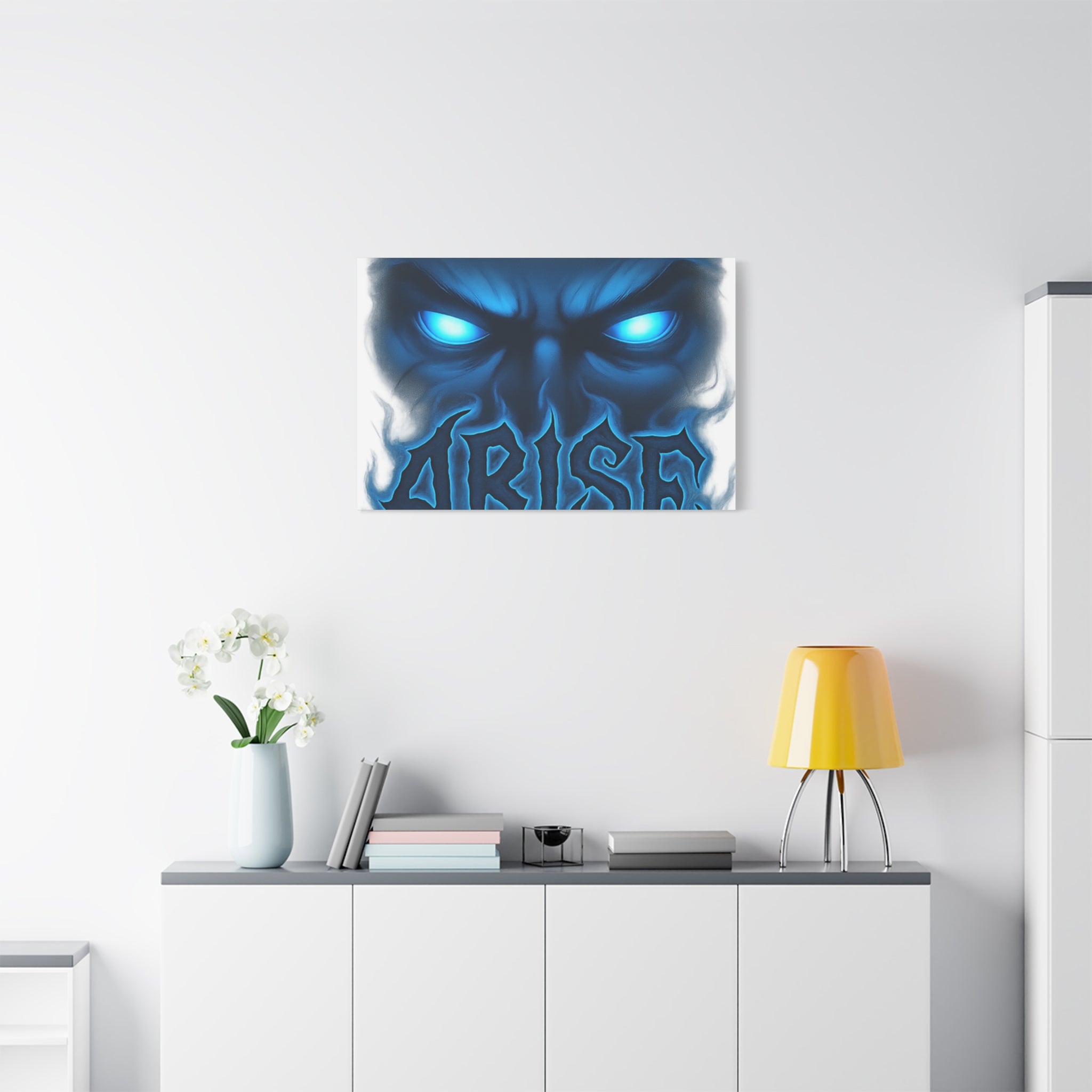 Arise Blue Demon Canvas Wall Art — Matte Stretched Horror Poster