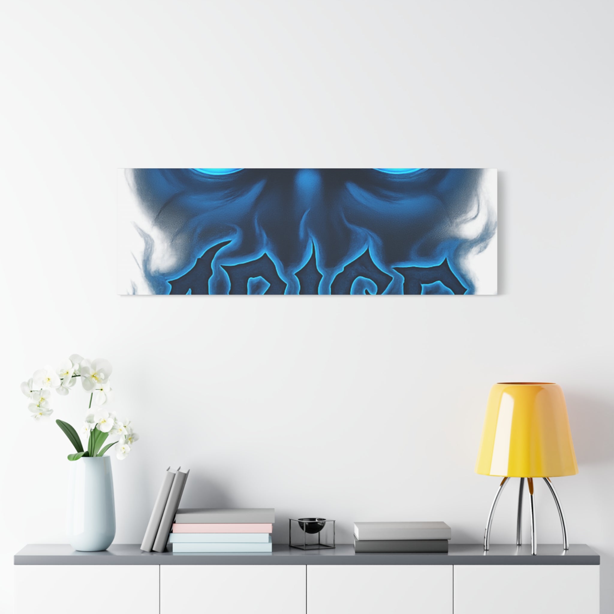 Arise Blue Demon Canvas Wall Art — Matte Stretched Horror Poster