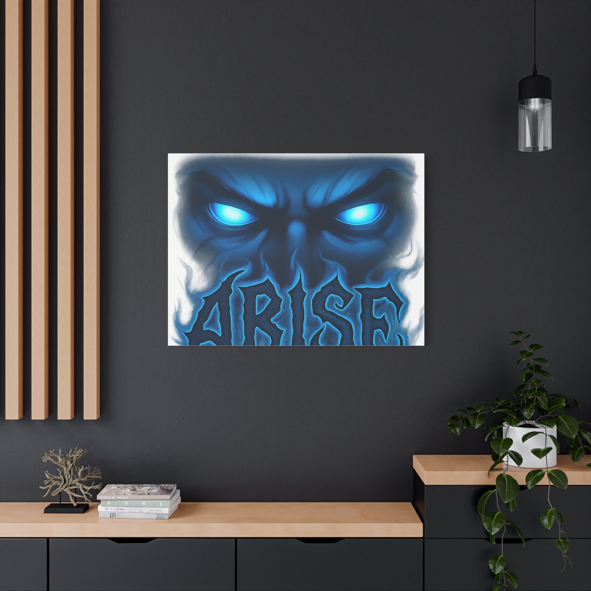 Arise Blue Demon Canvas Wall Art — Matte Stretched Horror Poster