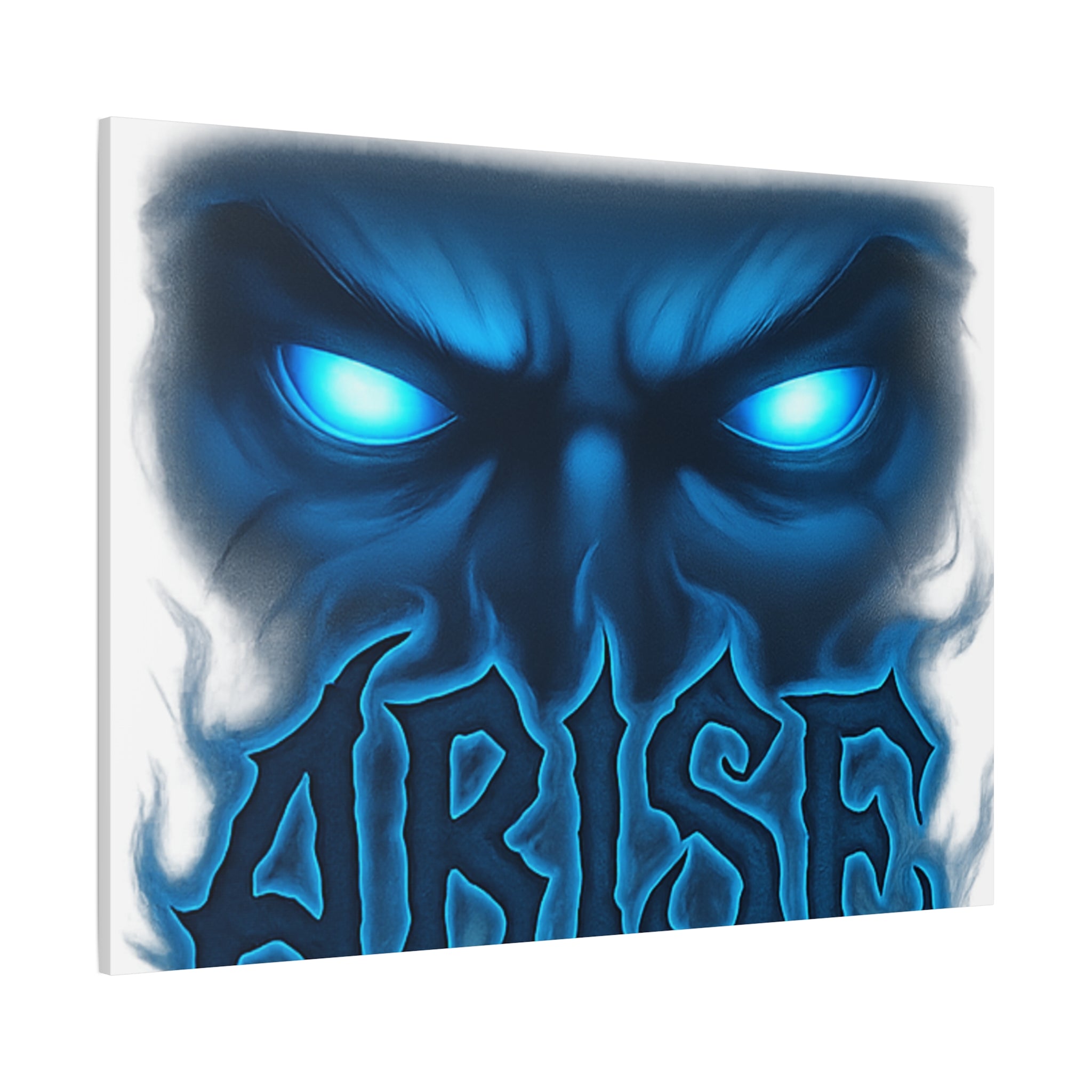 Arise Blue Demon Canvas Wall Art — Matte Stretched Horror Poster