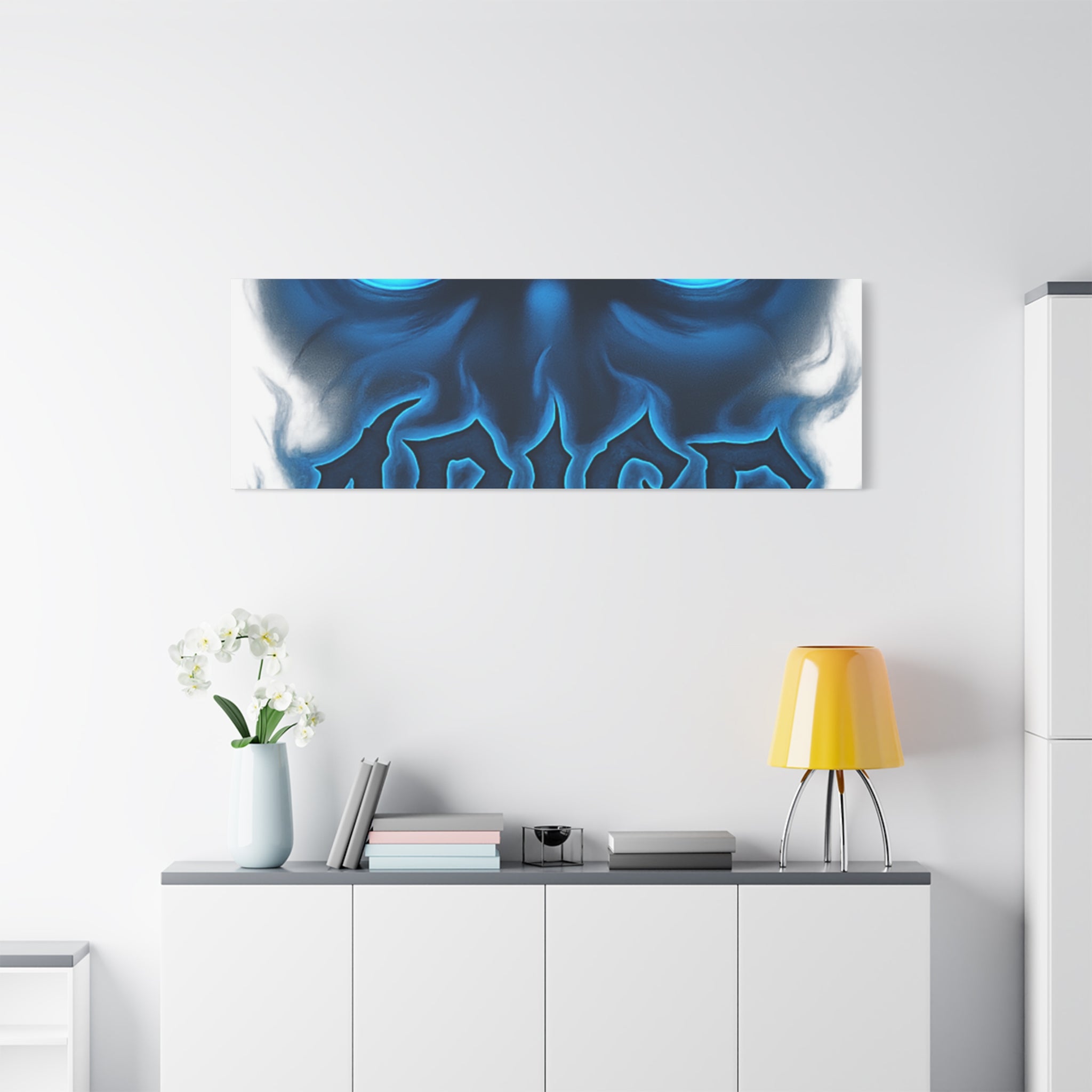 Arise Blue Demon Canvas Wall Art — Matte Stretched Horror Poster