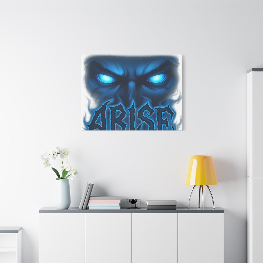 Arise Blue Demon Canvas Wall Art — Matte Stretched Horror Poster