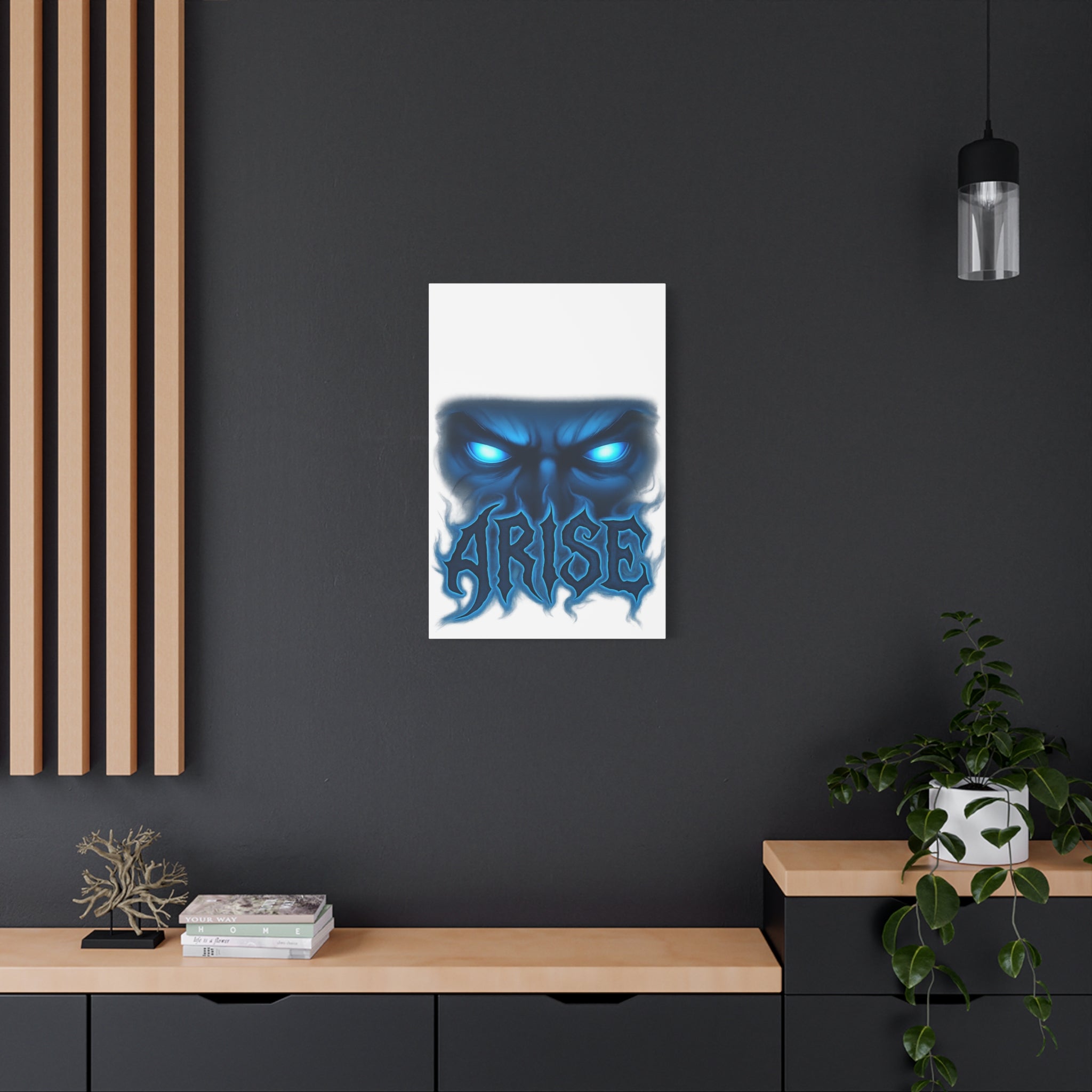 Arise Blue Demon Canvas Wall Art — Matte Stretched Horror Poster