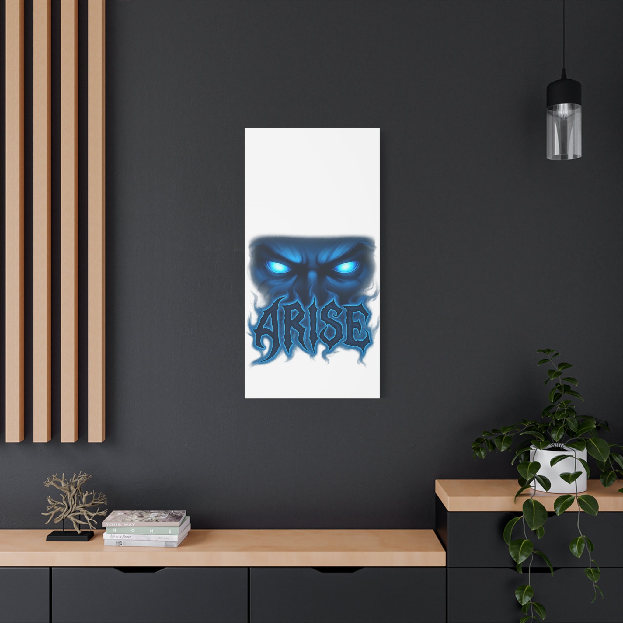 Arise Blue Demon Canvas Wall Art — Matte Stretched Horror Poster