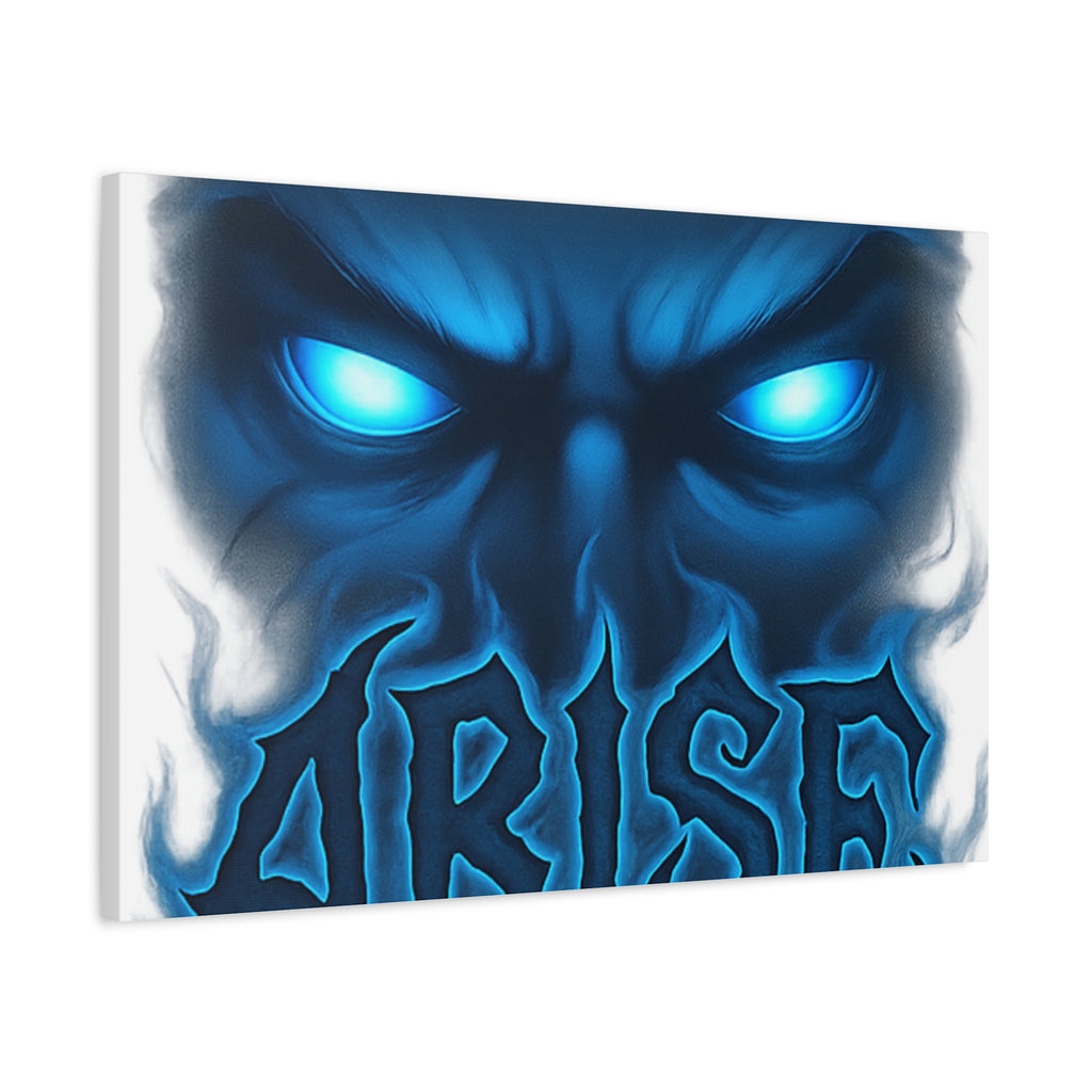 Arise Blue Demon Canvas Wall Art — Matte Stretched Horror Poster