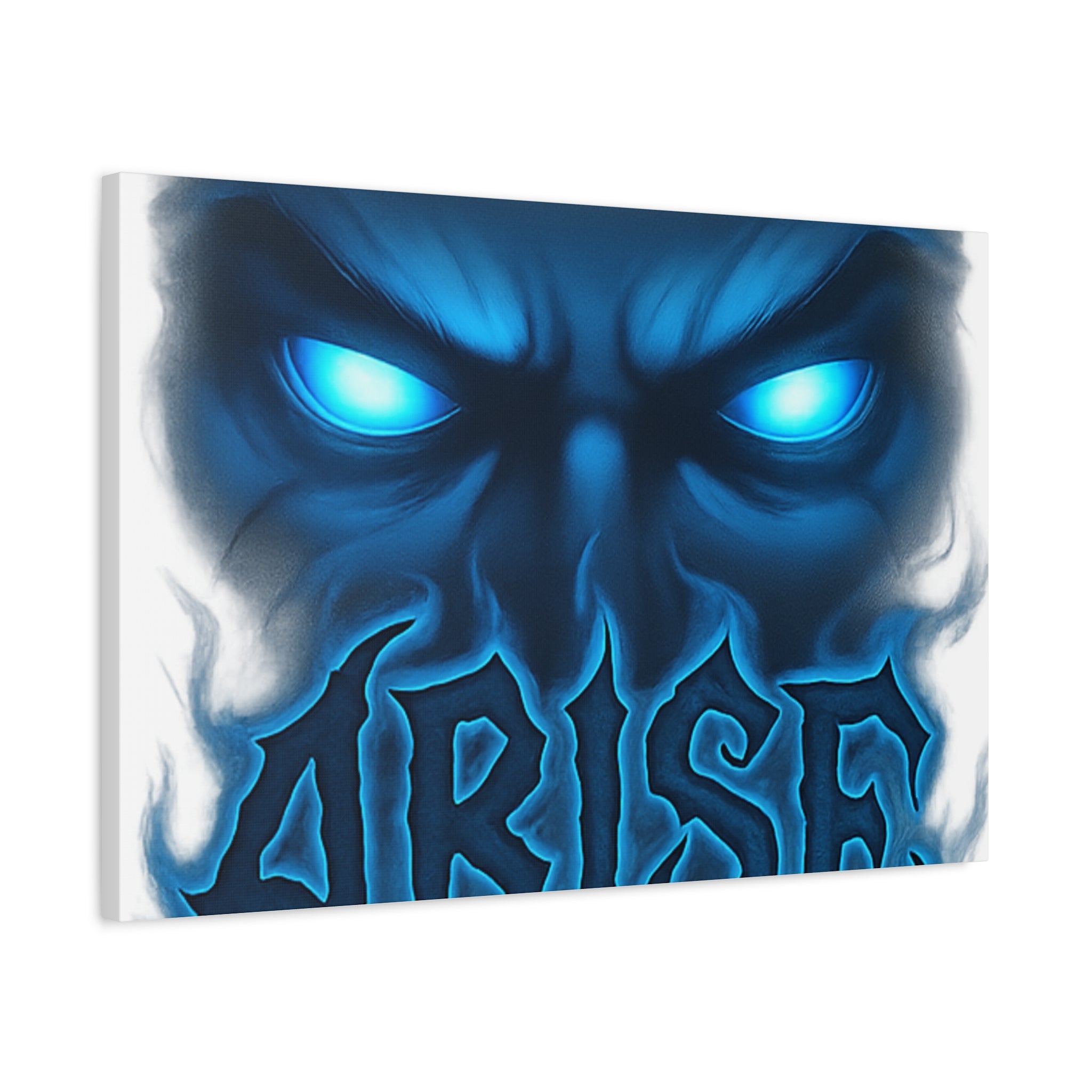 Arise Blue Demon Canvas Wall Art — Matte Stretched Horror Poster