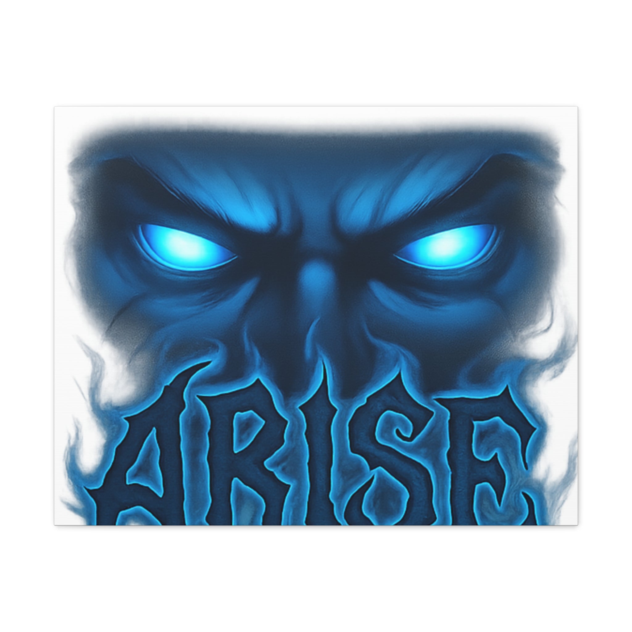 Arise Blue Demon Canvas Wall Art — Matte Stretched Horror Poster