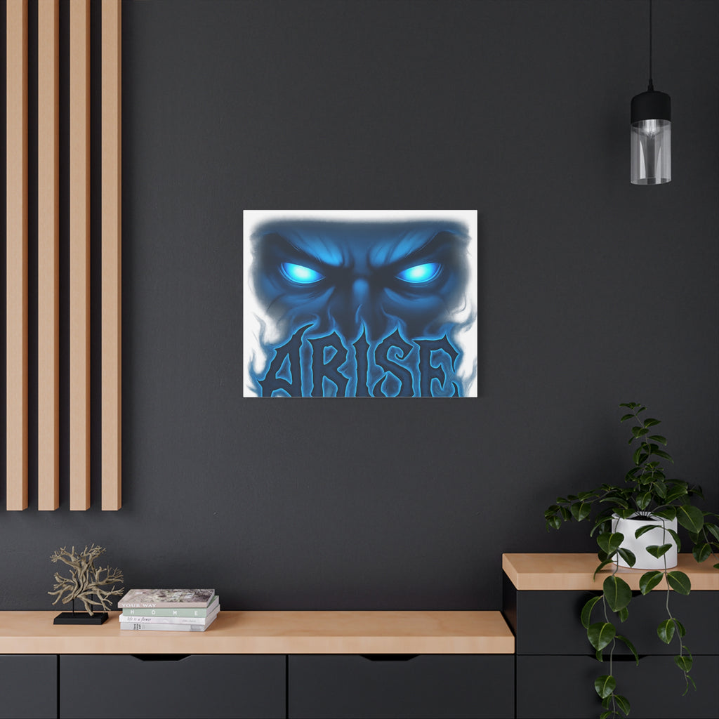 Arise Blue Demon Canvas Wall Art — Matte Stretched Horror Poster